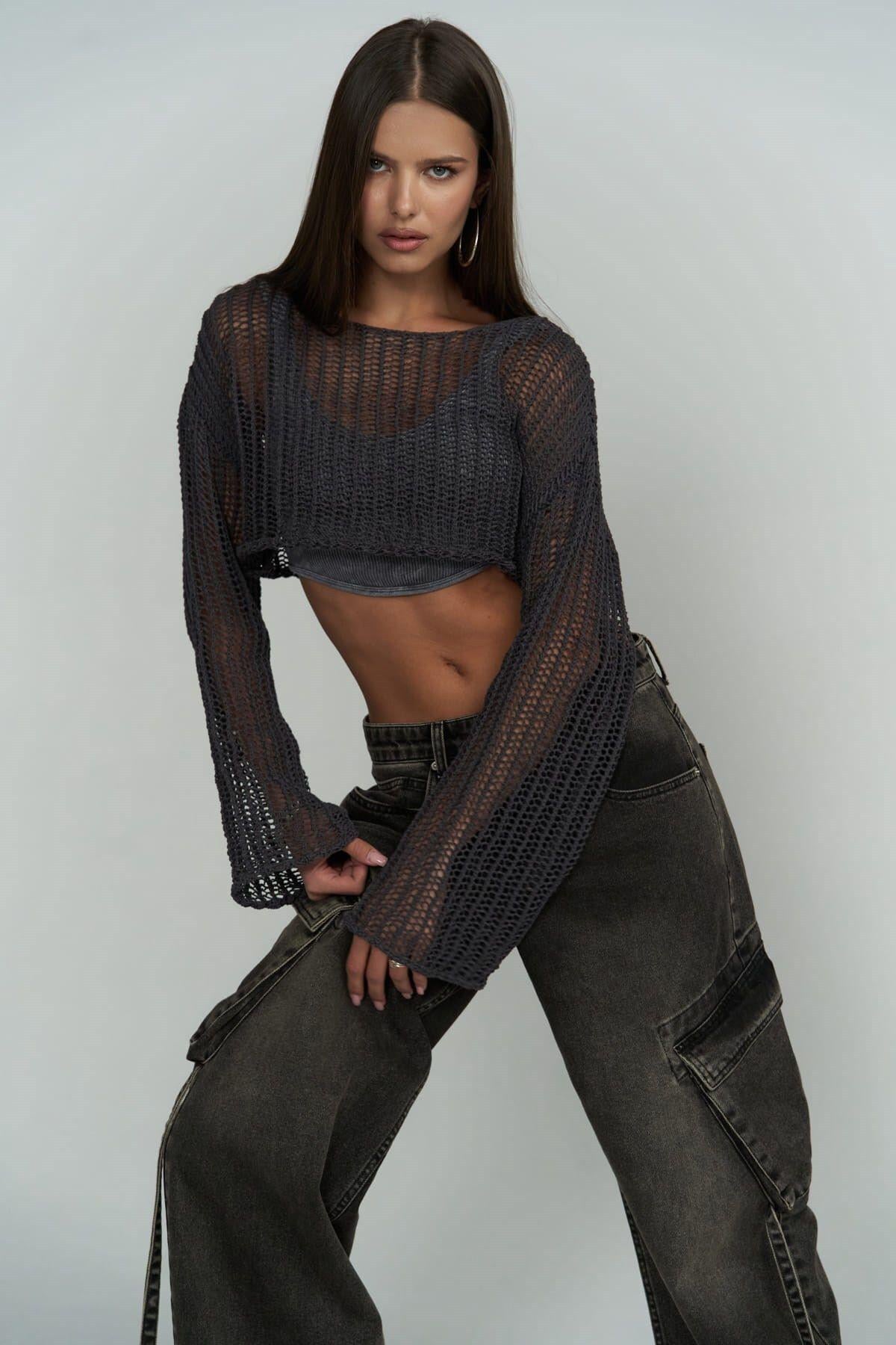 Laya Füme Organik Triko Crop