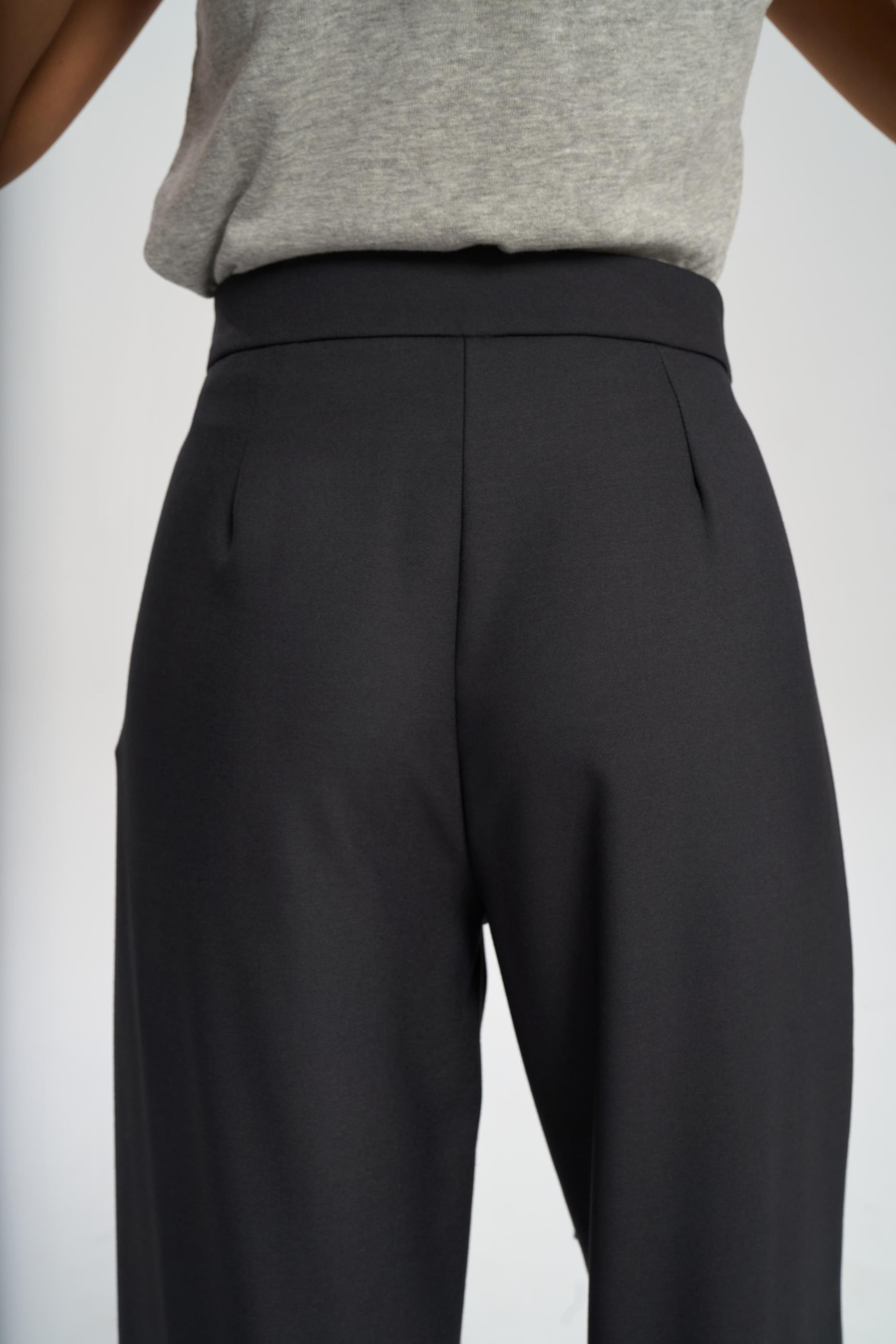 Letizia Belt Detail Charcoal Pants