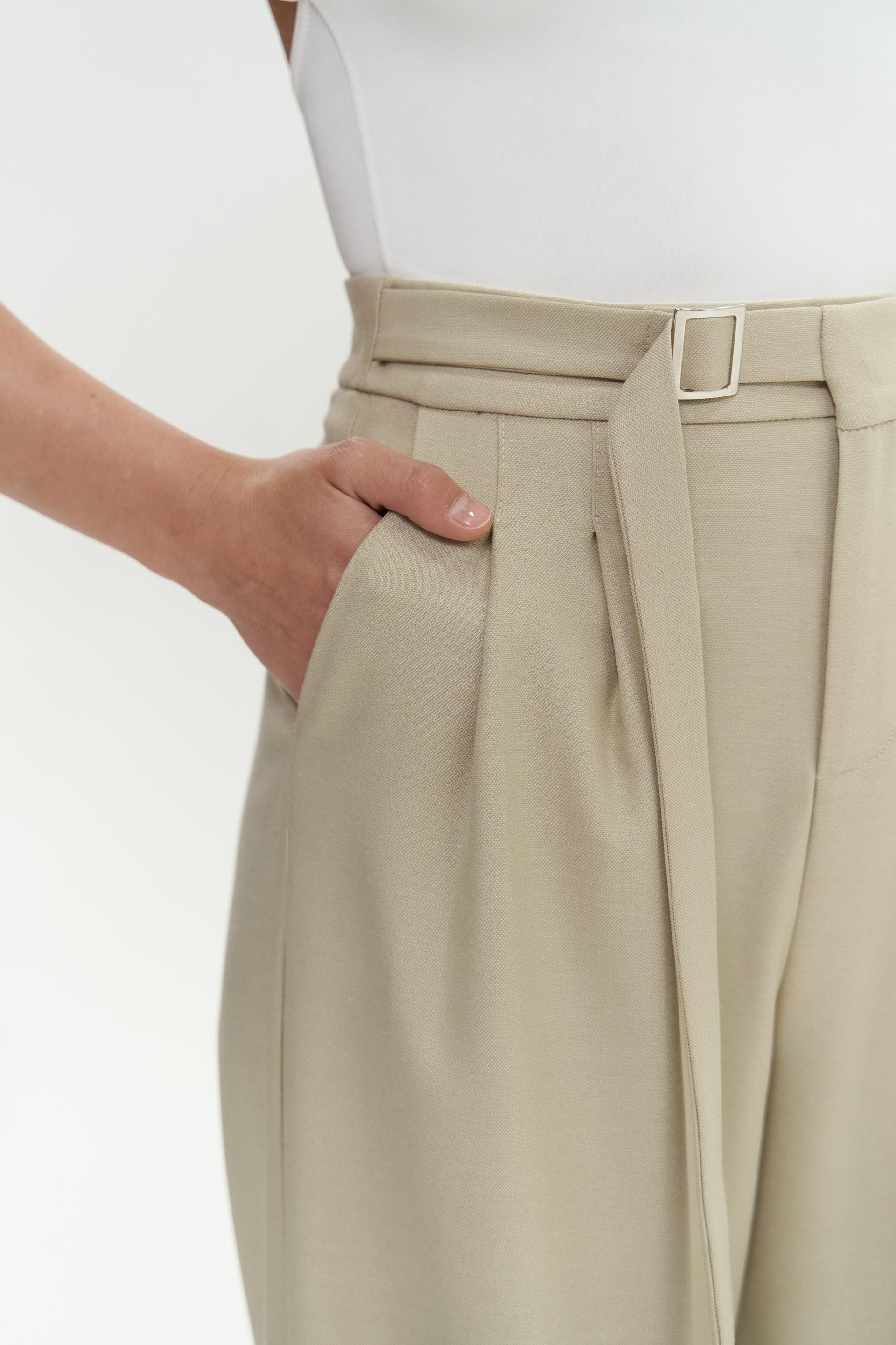 Letizia Kemer Detay Olive Green Pantolon