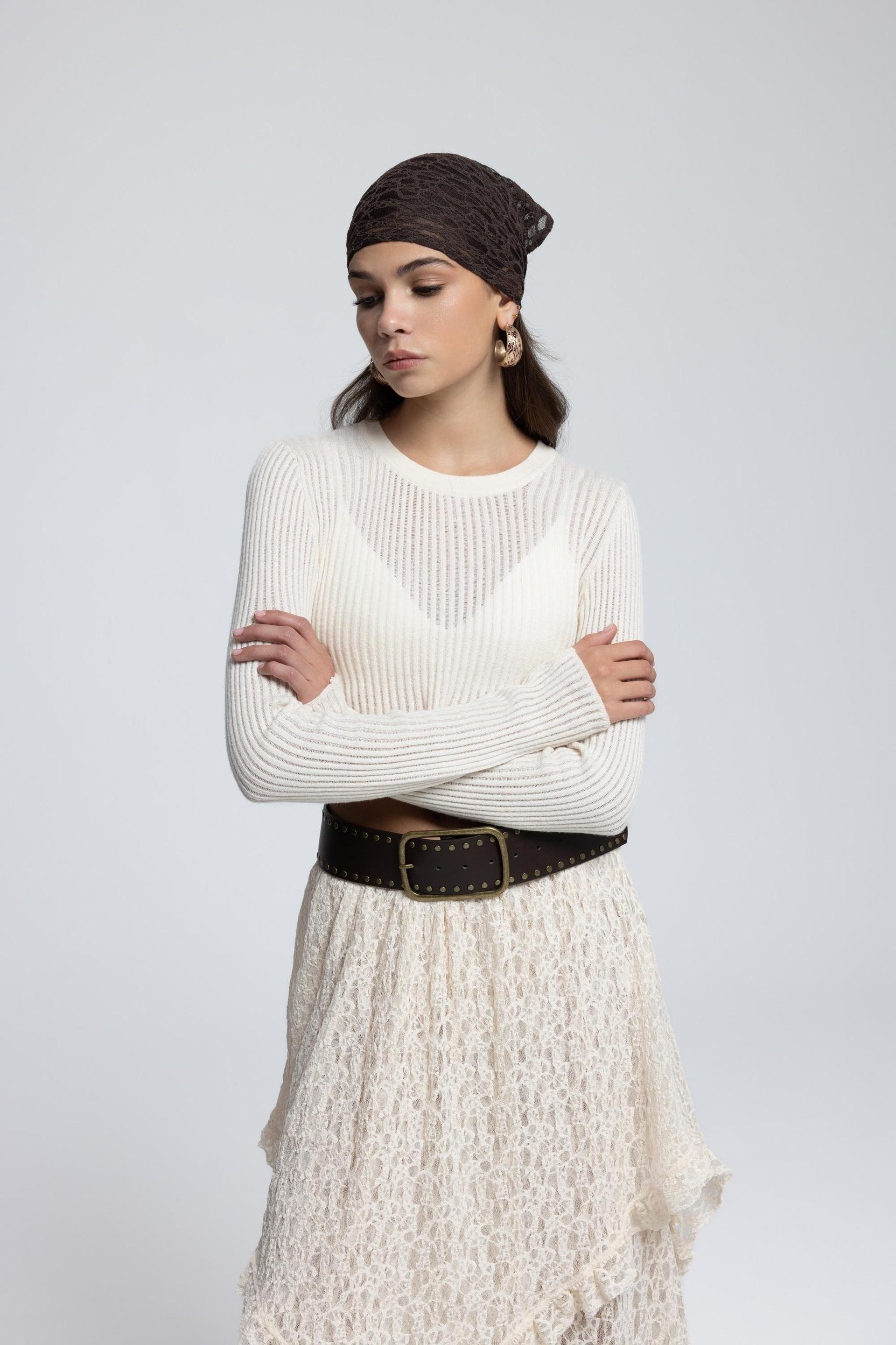 Liana Beige Soft Touch Knit Crop