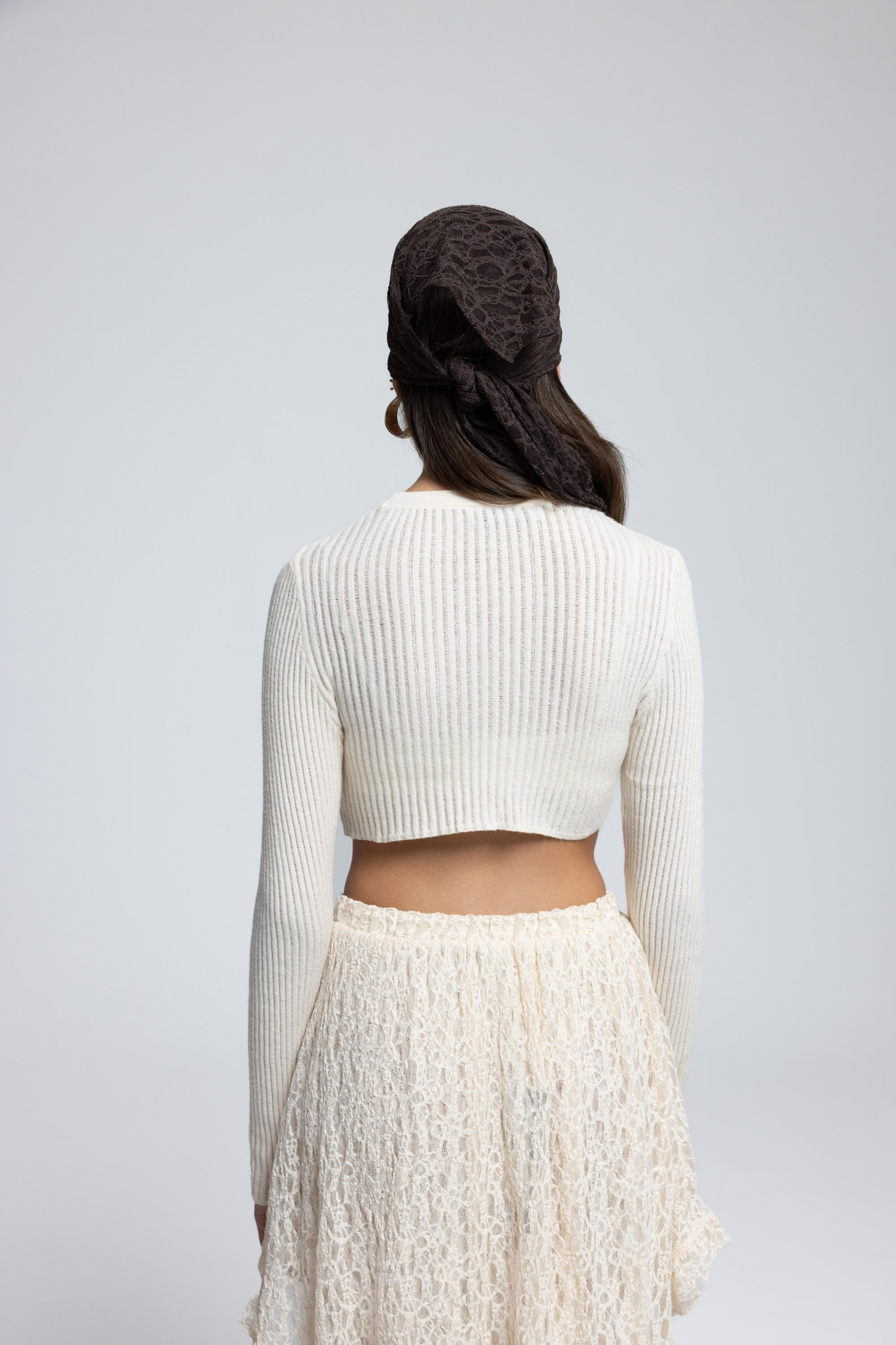 Liana Beige Soft Touch Knit Crop