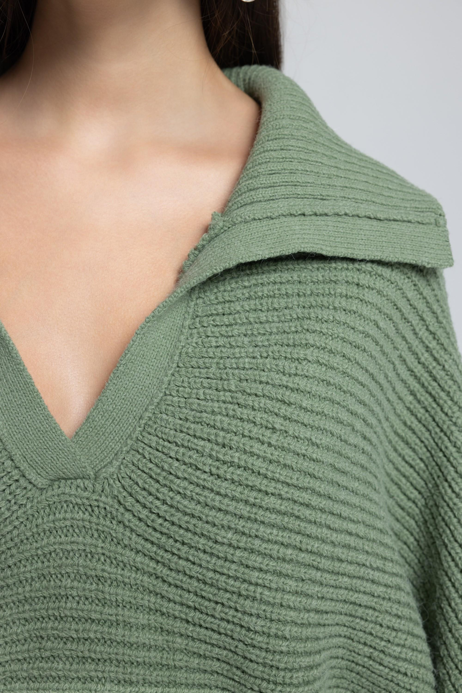 Livia Sage Green Collared Sweater