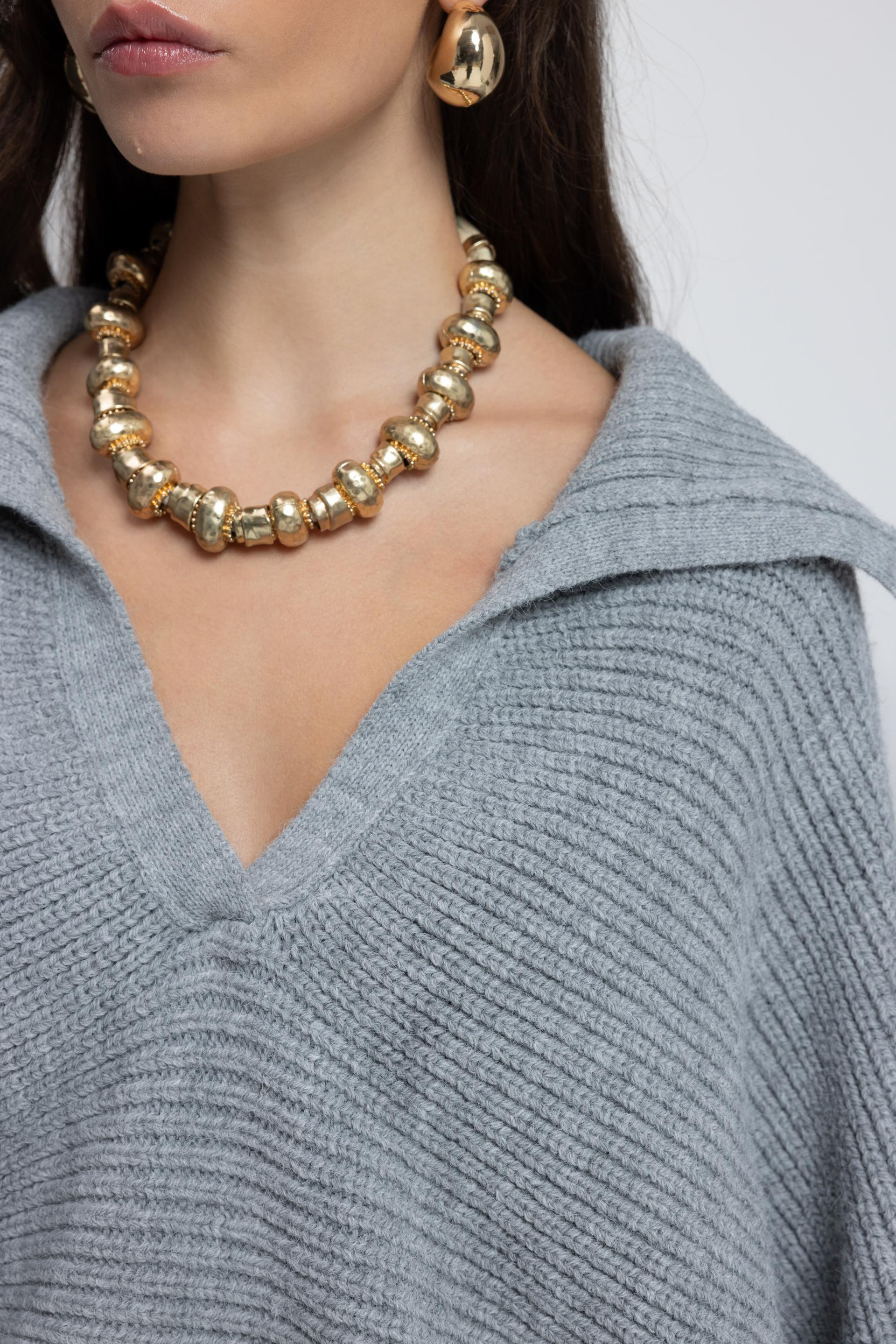 Livia Charcoal Collared Sweater