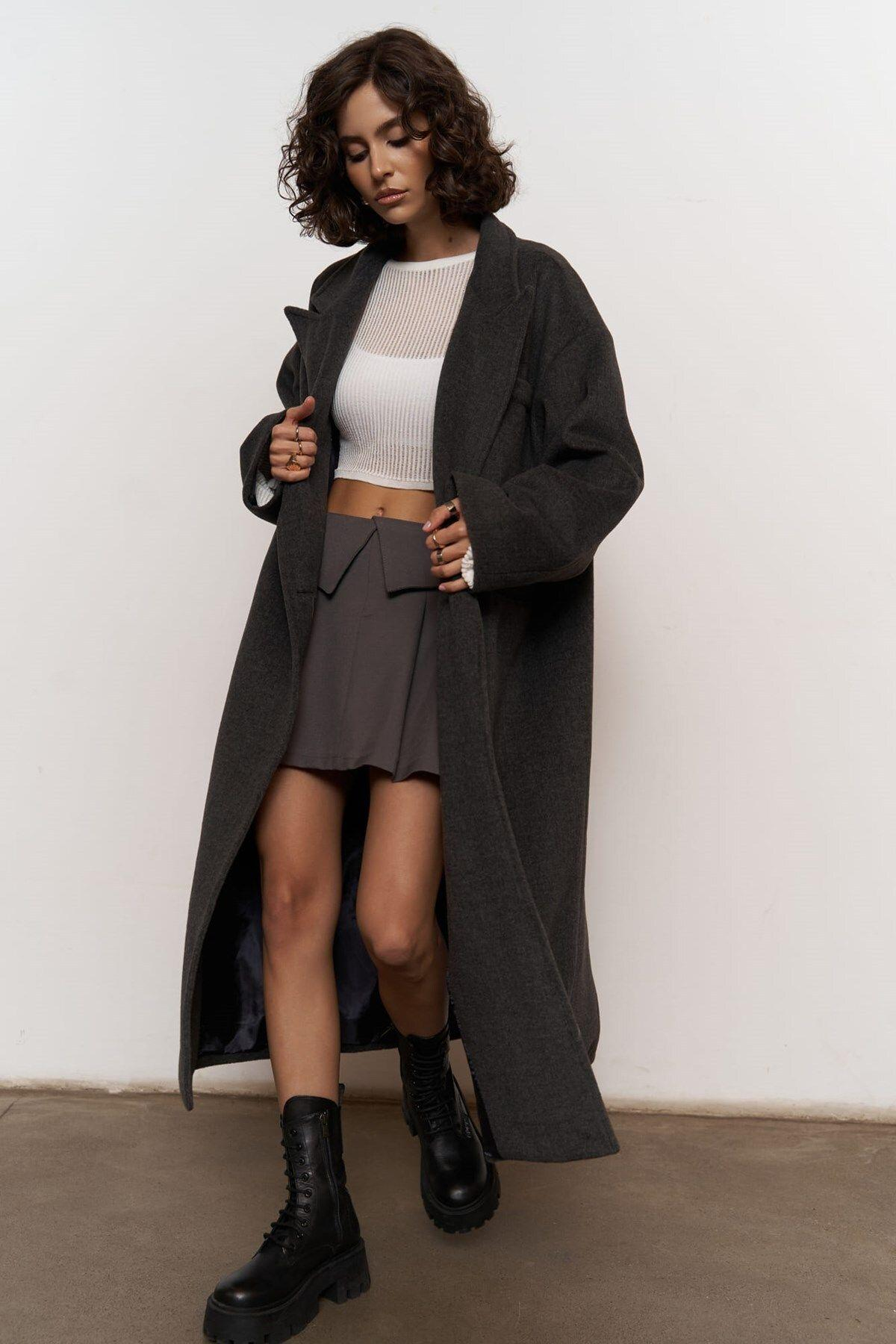 Mai Collection Lowen Anthracite Oversize Coat