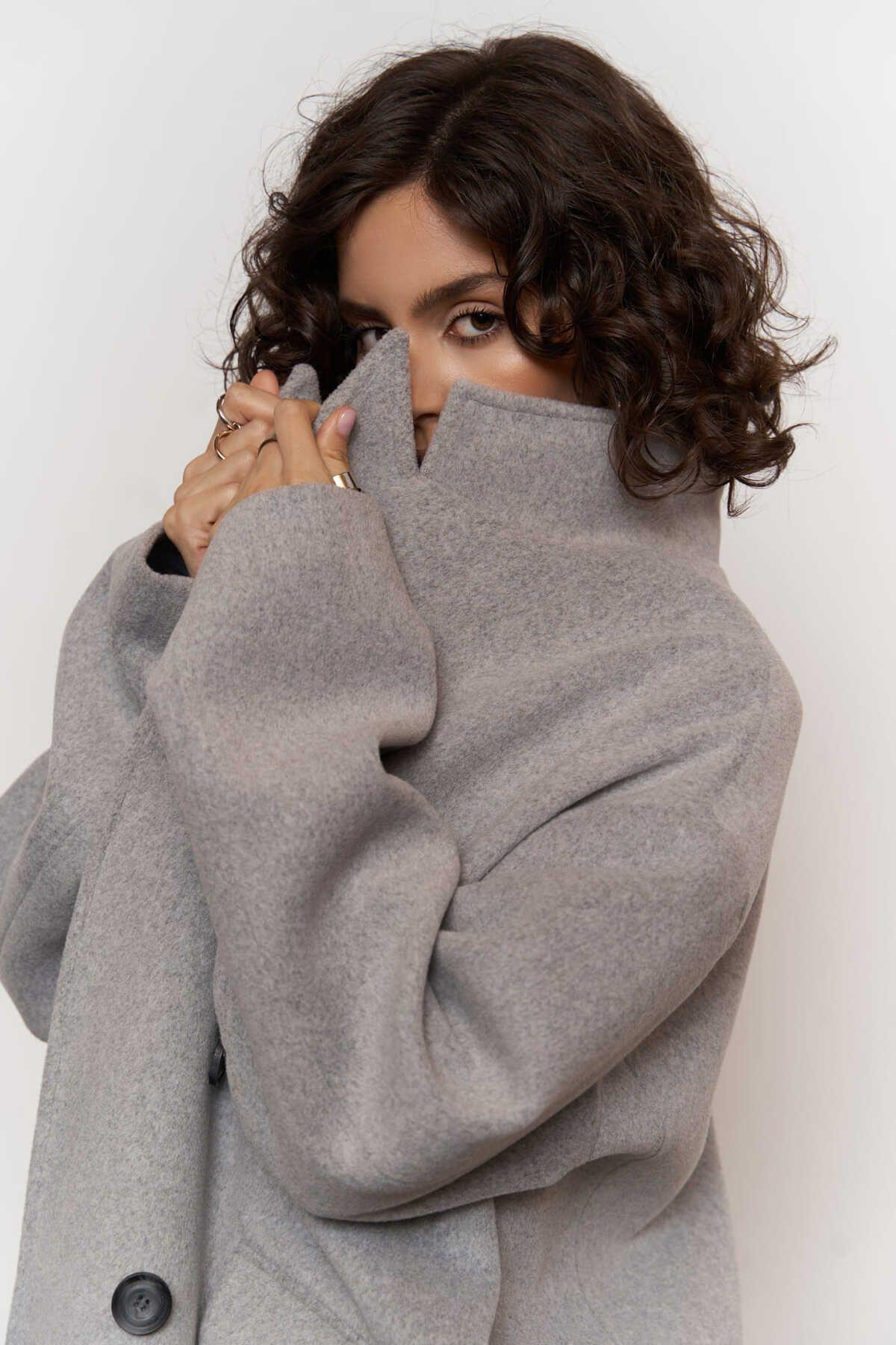 Mai Collection Lowen Dark Gray Oversize Coat