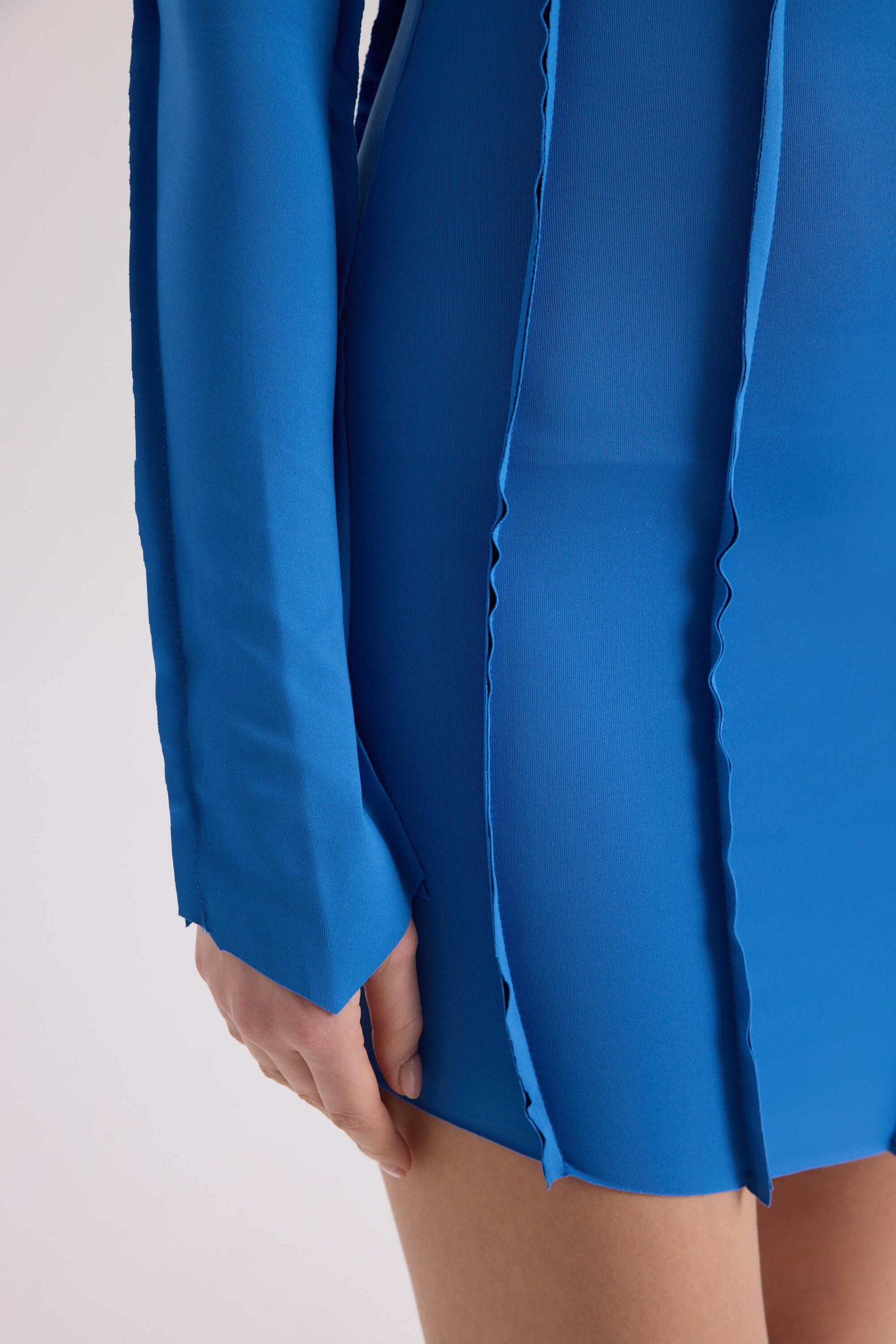 Lucy Cross Detailed Blue Mini Dress