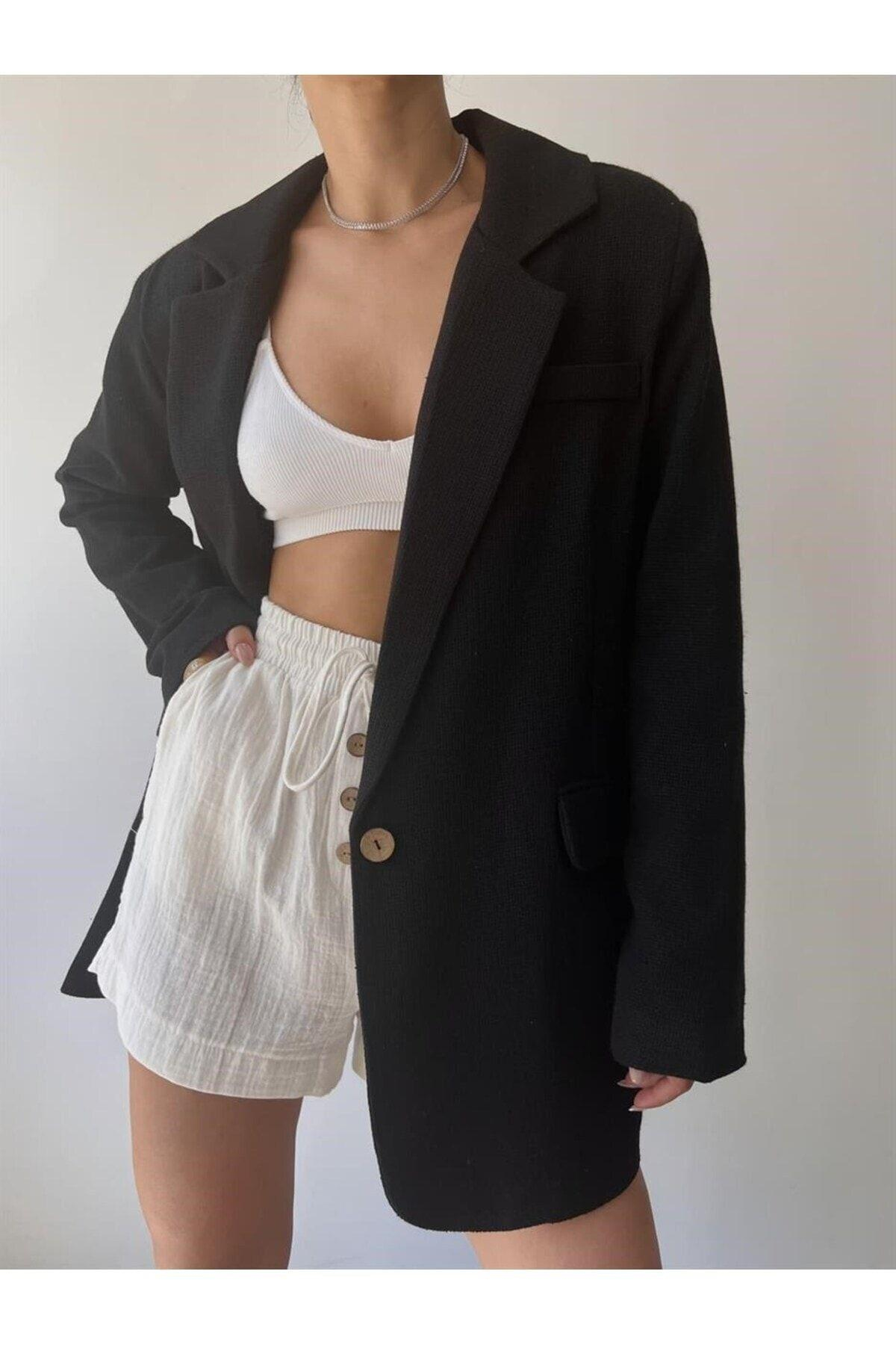Lustin Black Woven Cage Jacket
