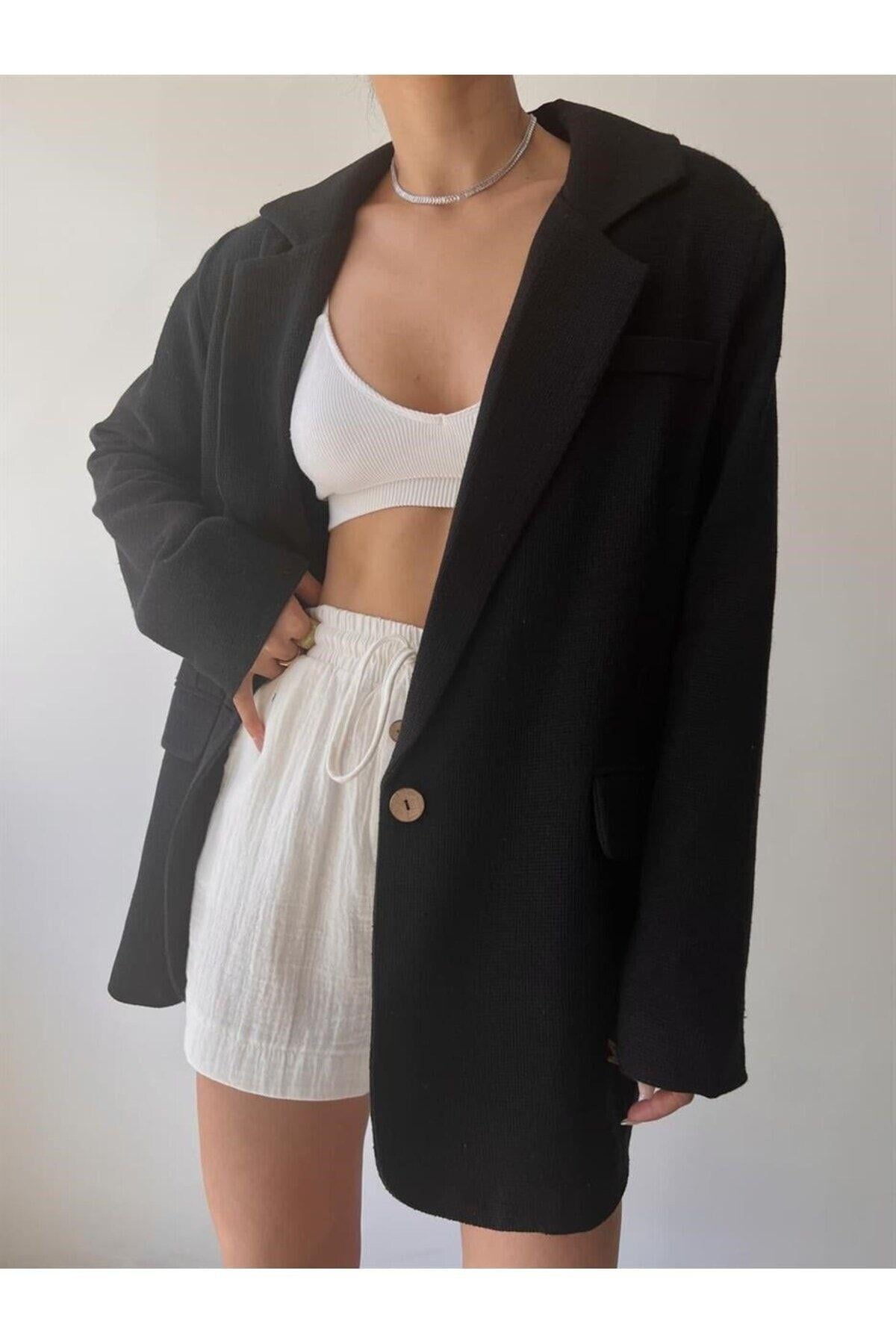 Lustin Black Woven Cage Jacket