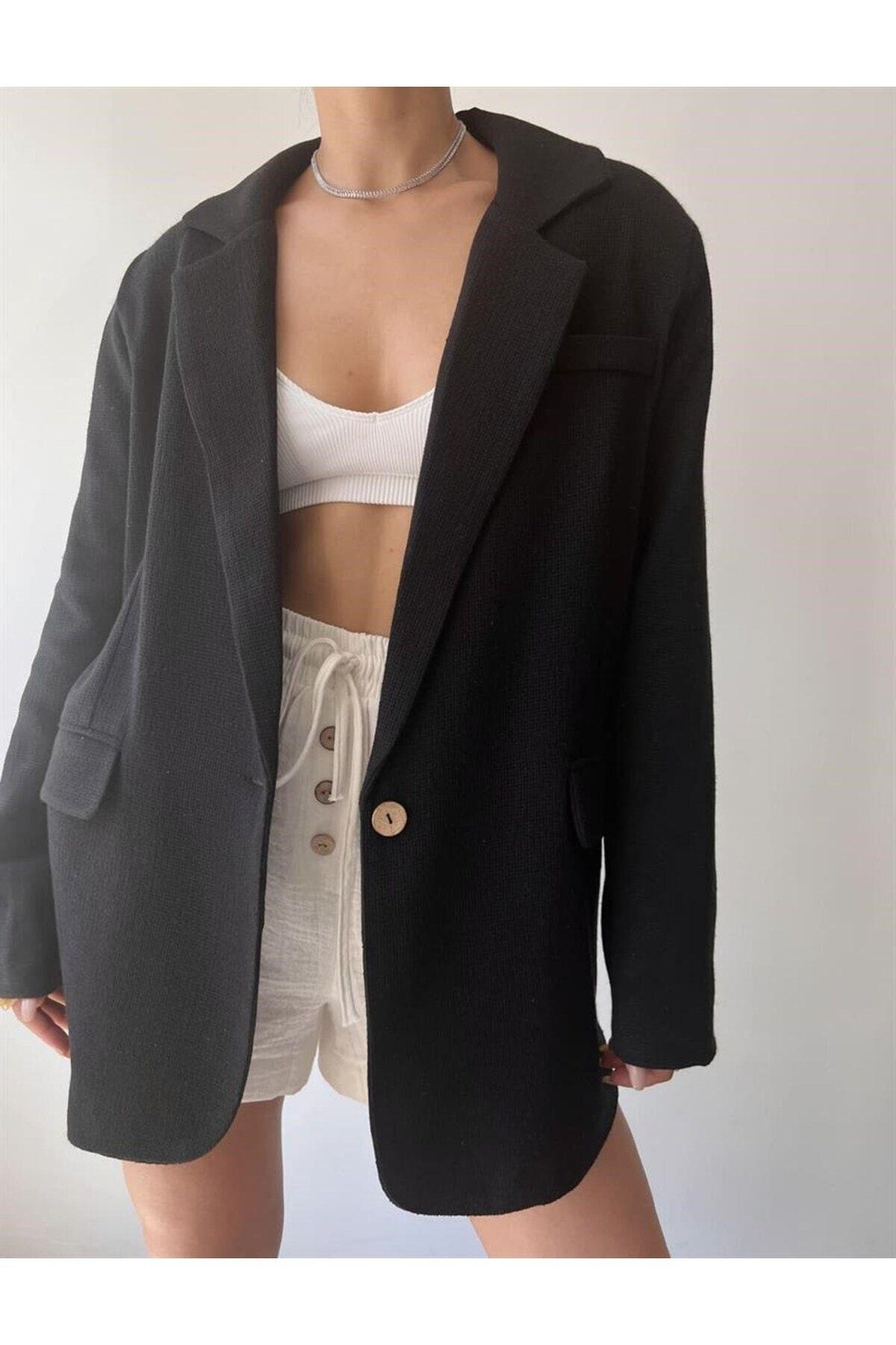 Lustin Black Woven Cage Jacket