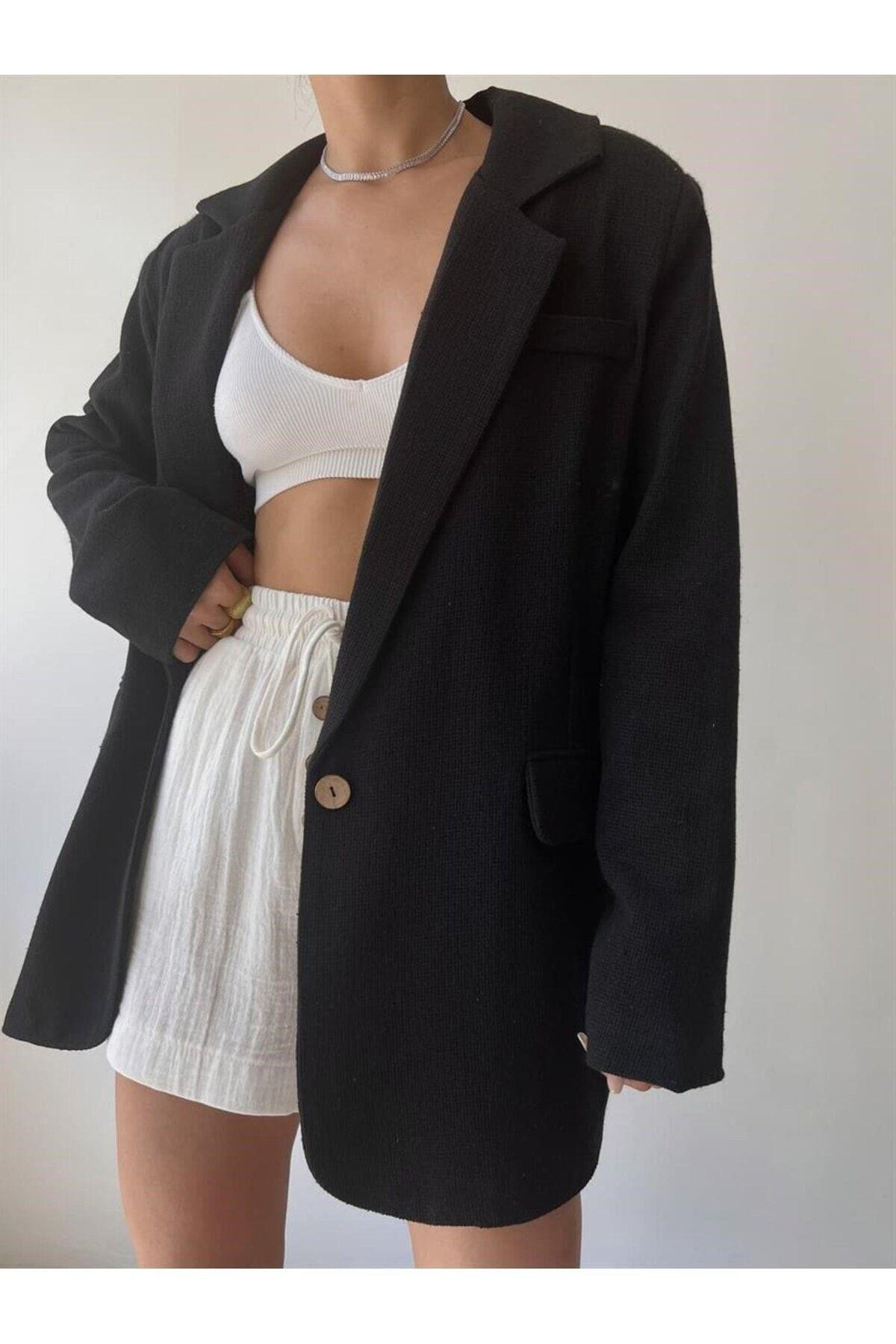 Lustin Black Woven Cage Jacket