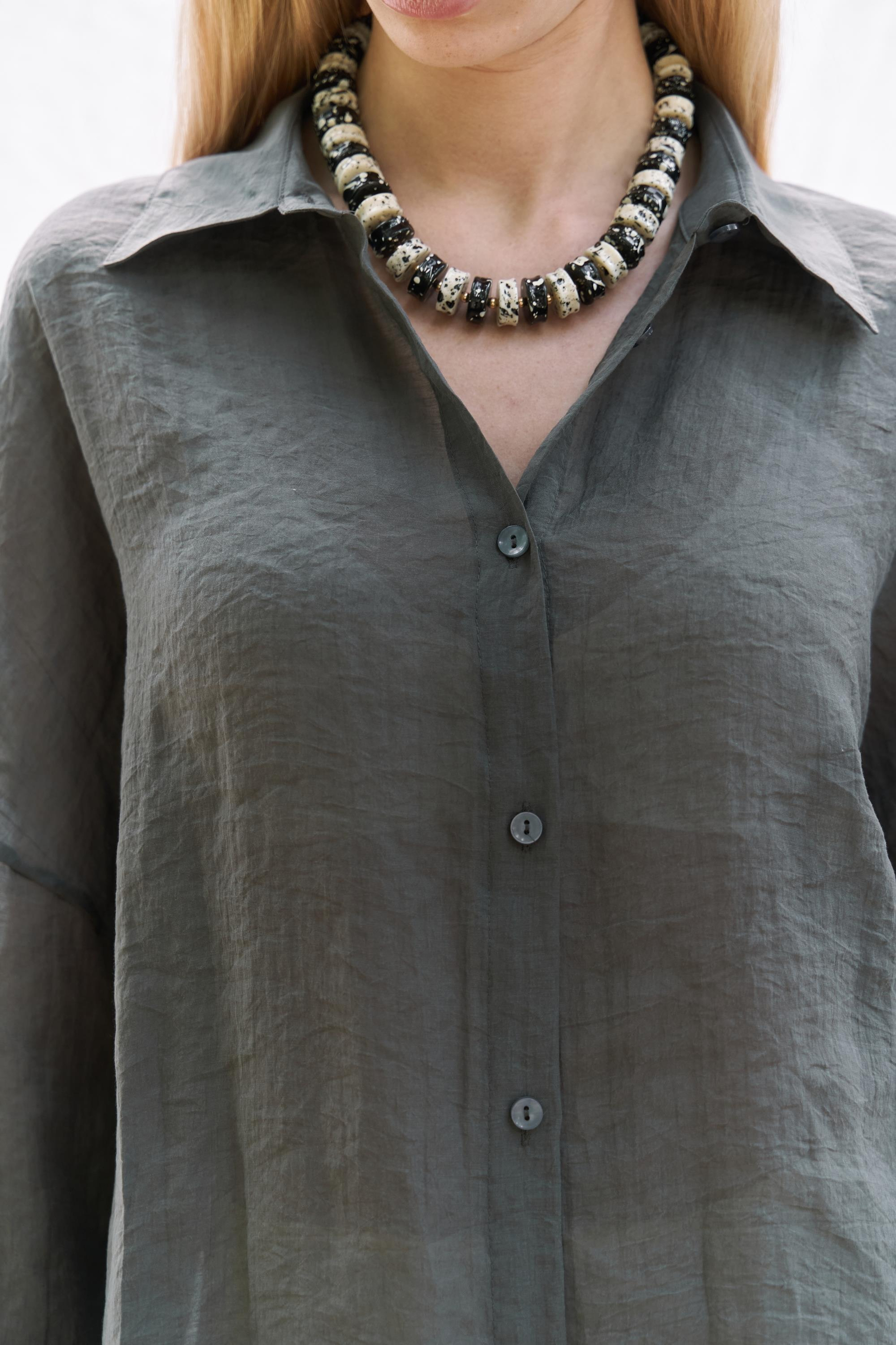 Lyra Oversize Antrasit Gömlek