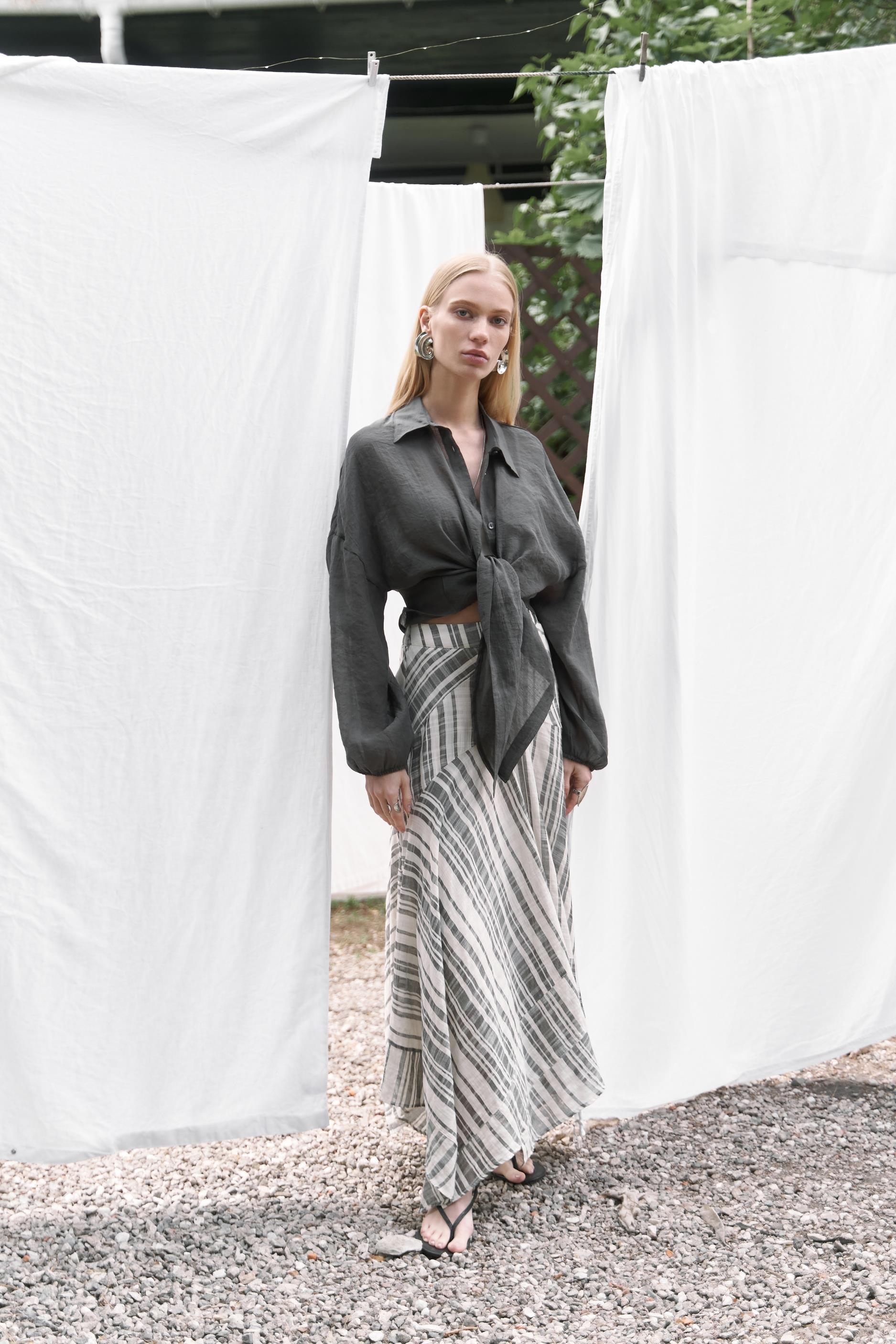 Lyra Oversize Antrasit Gömlek