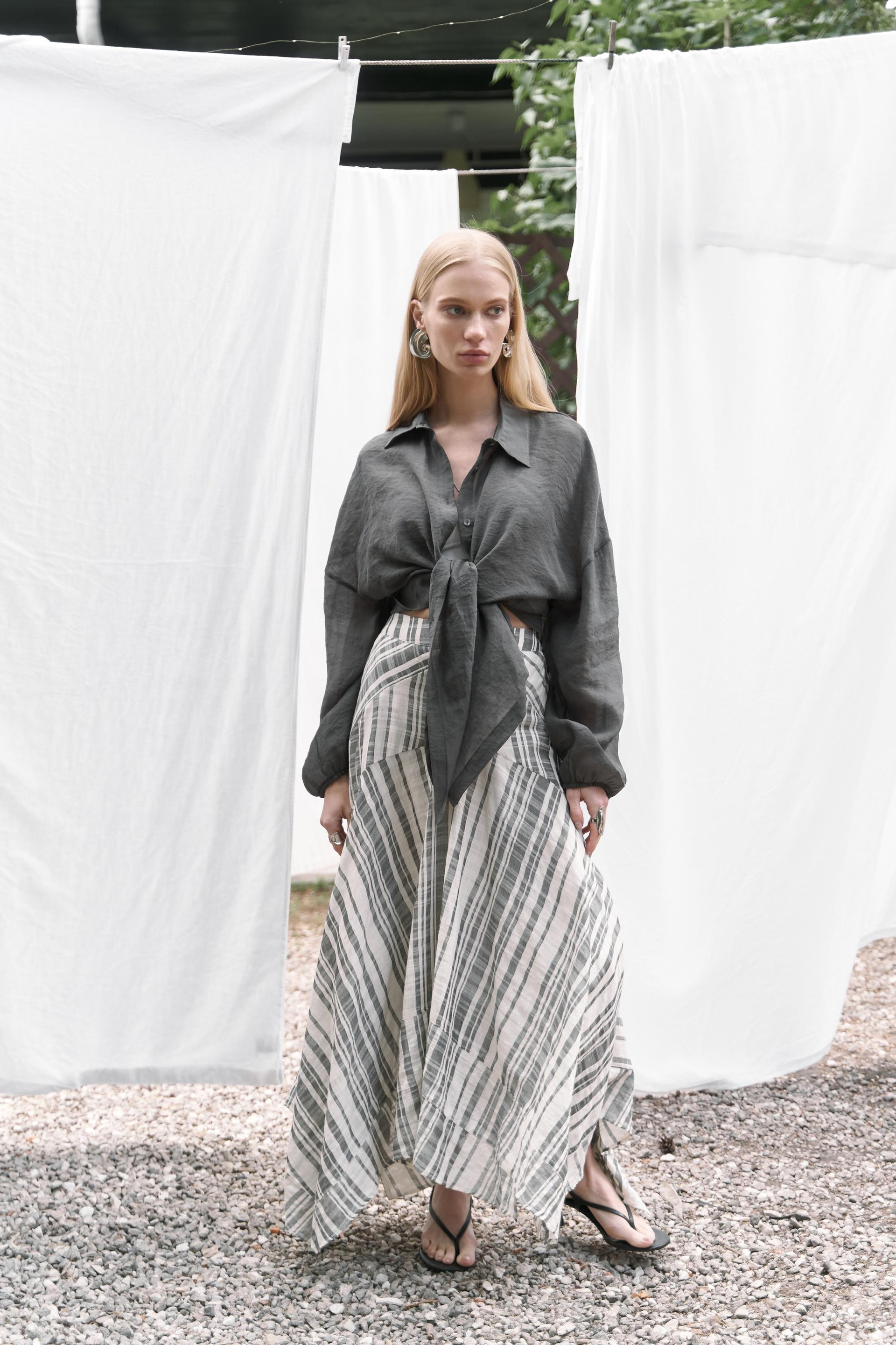 Lyra Oversize Antrasit Gömlek