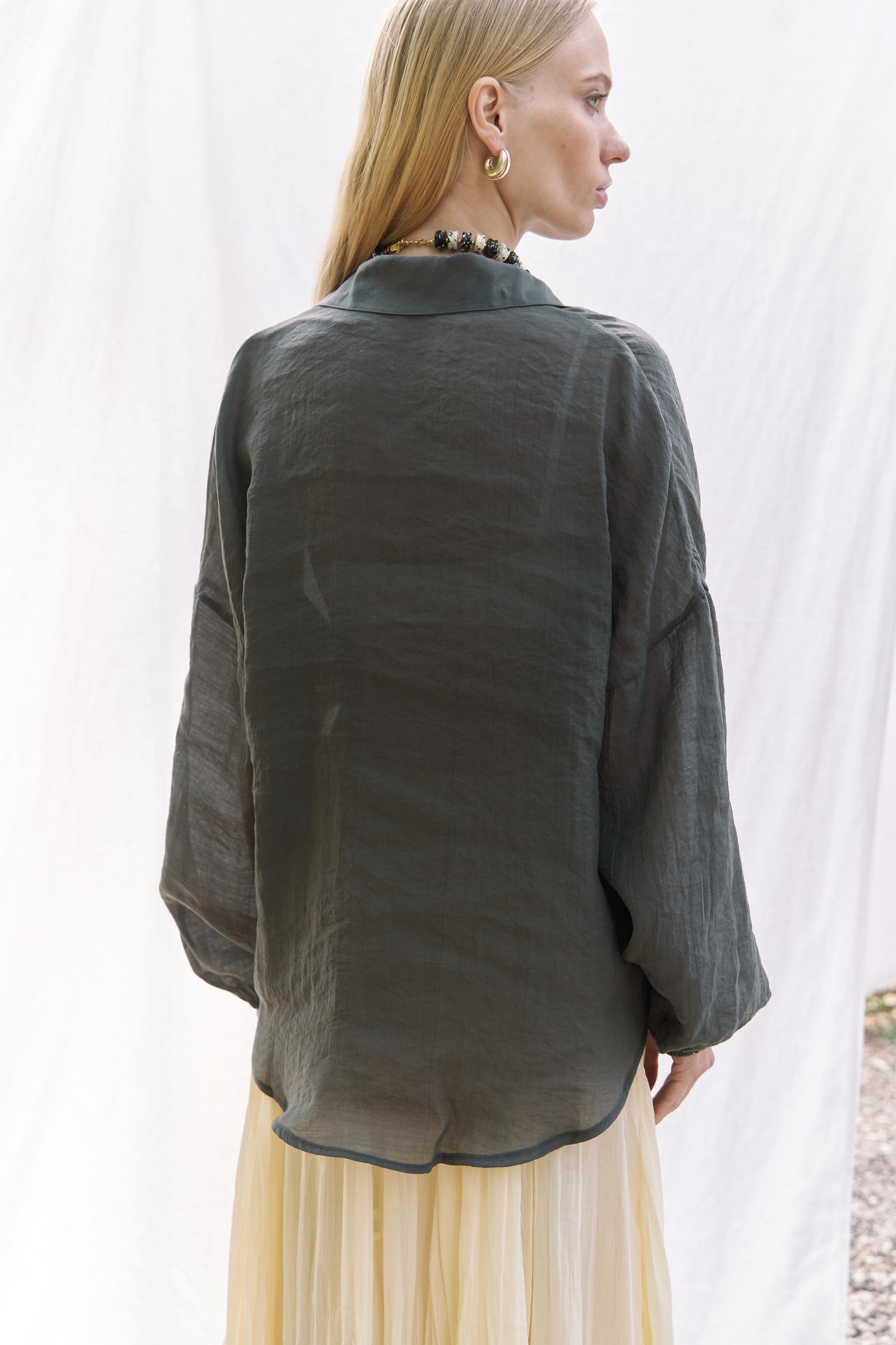 Lyra Oversize Antrasit Gömlek
