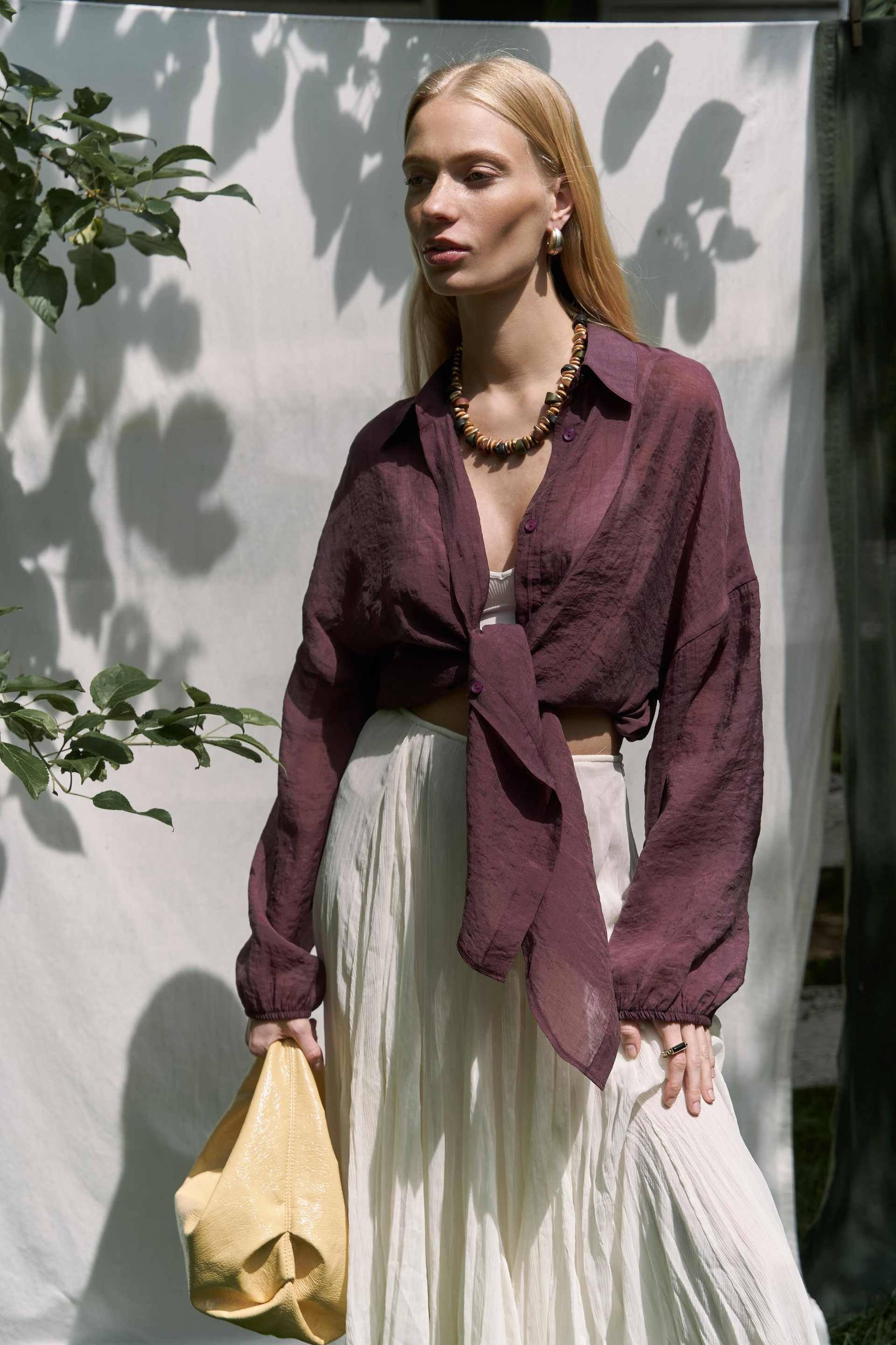 Lyra Oversize Bordo Gömlek