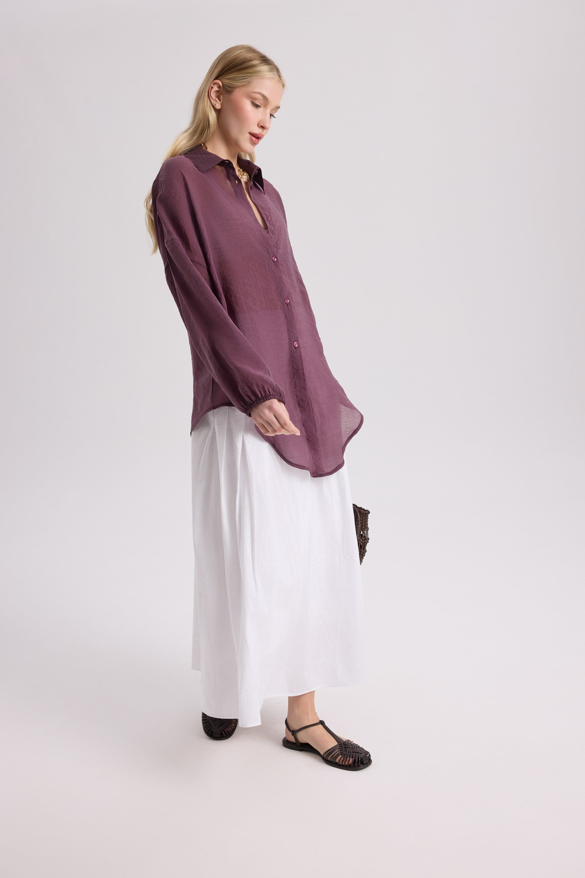 Lyra Oversized Burgundy Shirt