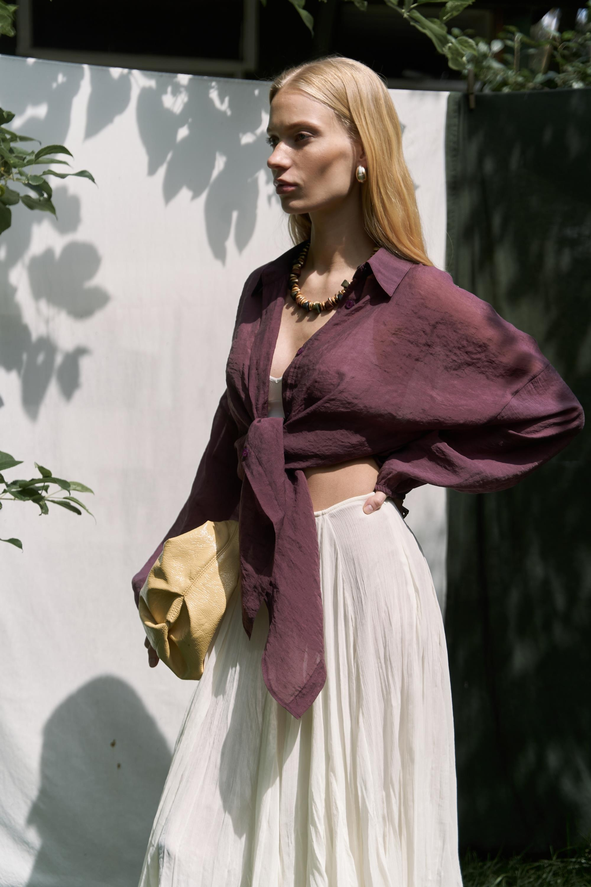 Lyra Oversize Bordo Gömlek