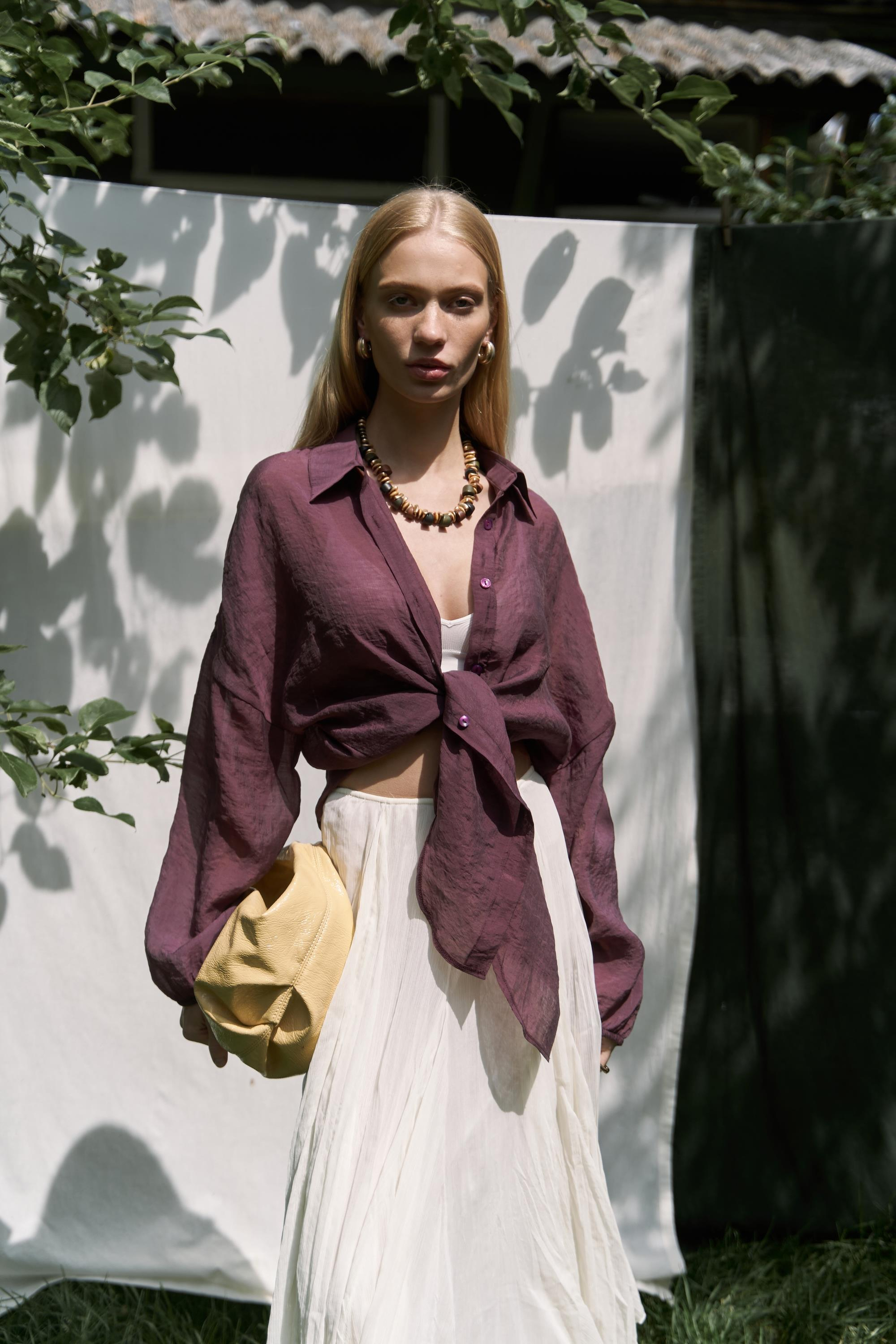 Lyra Oversize Bordo Gömlek