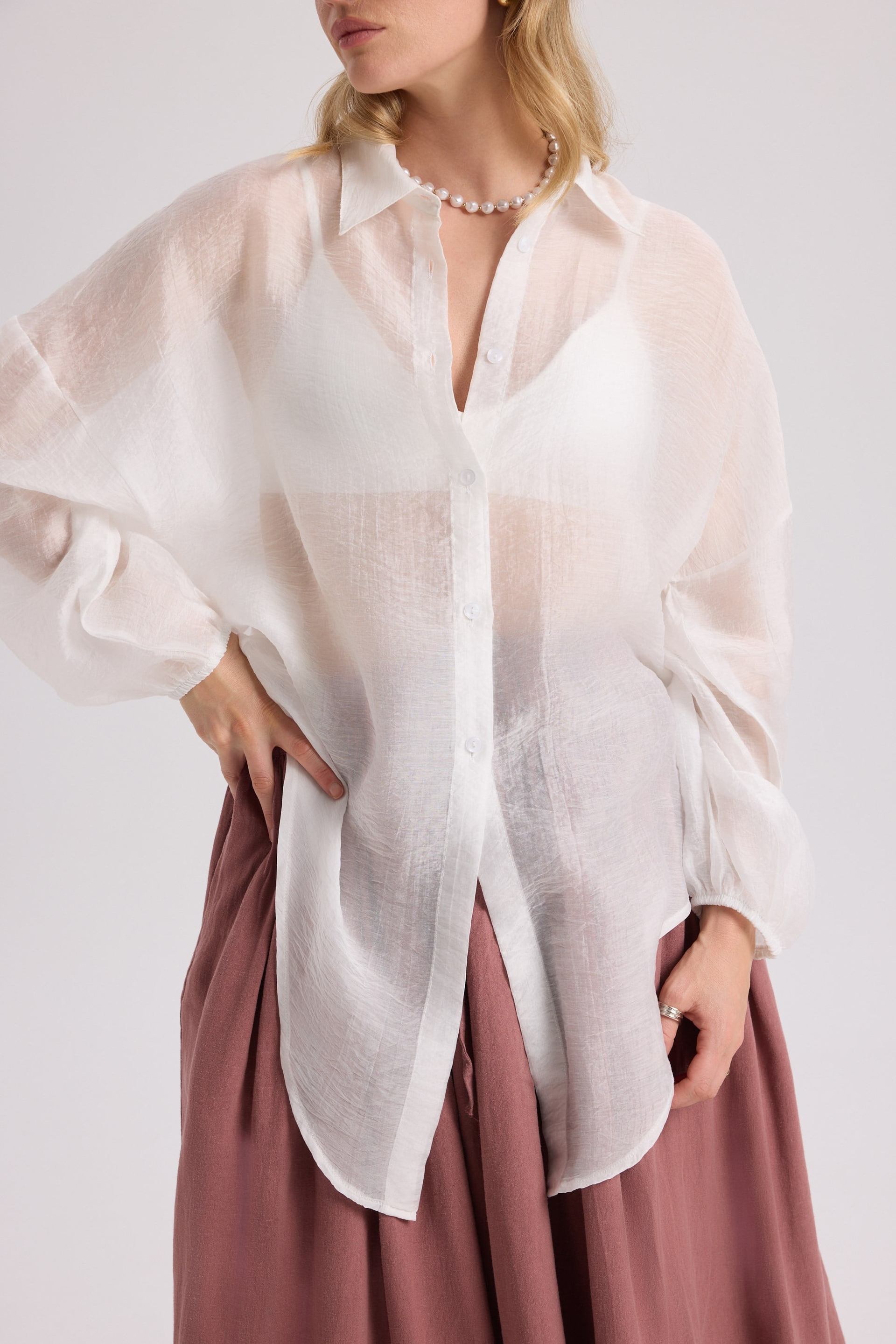 Lyra Oversized Ecru Shirt