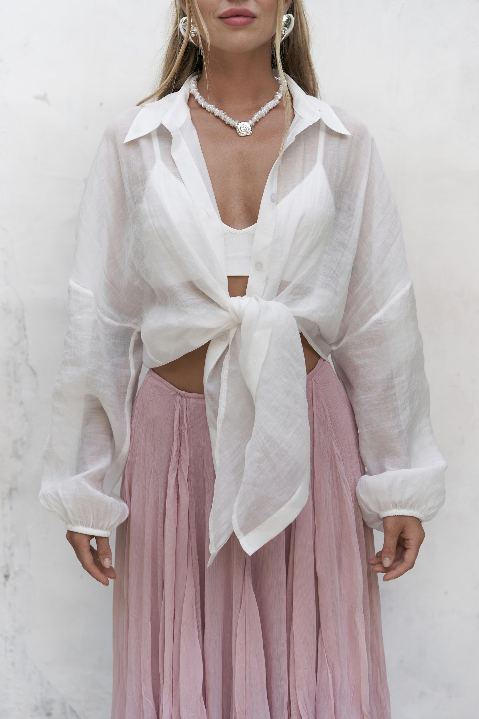 Lyra Oversize Ekru Gömlek