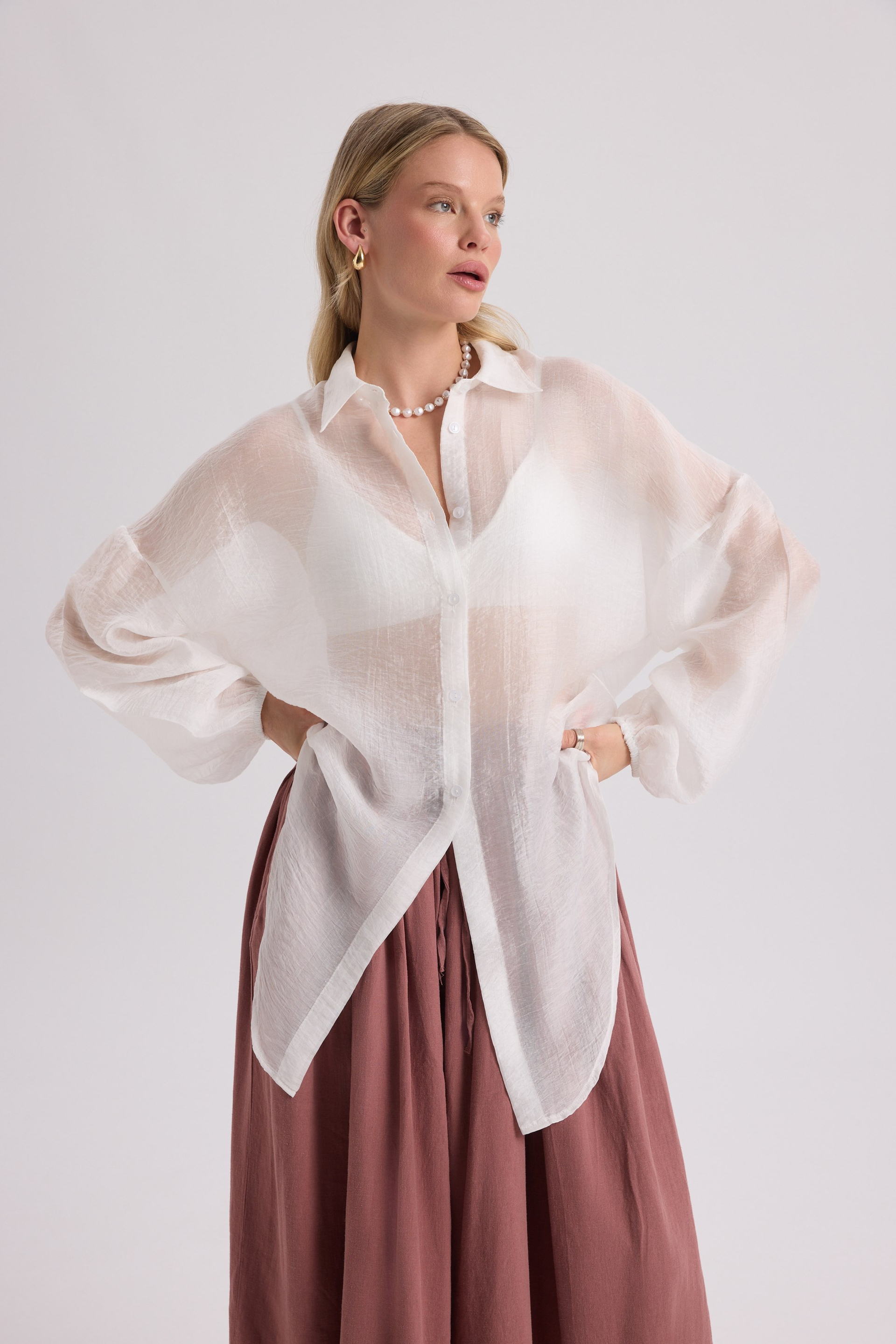 Lyra Oversized Ecru Shirt