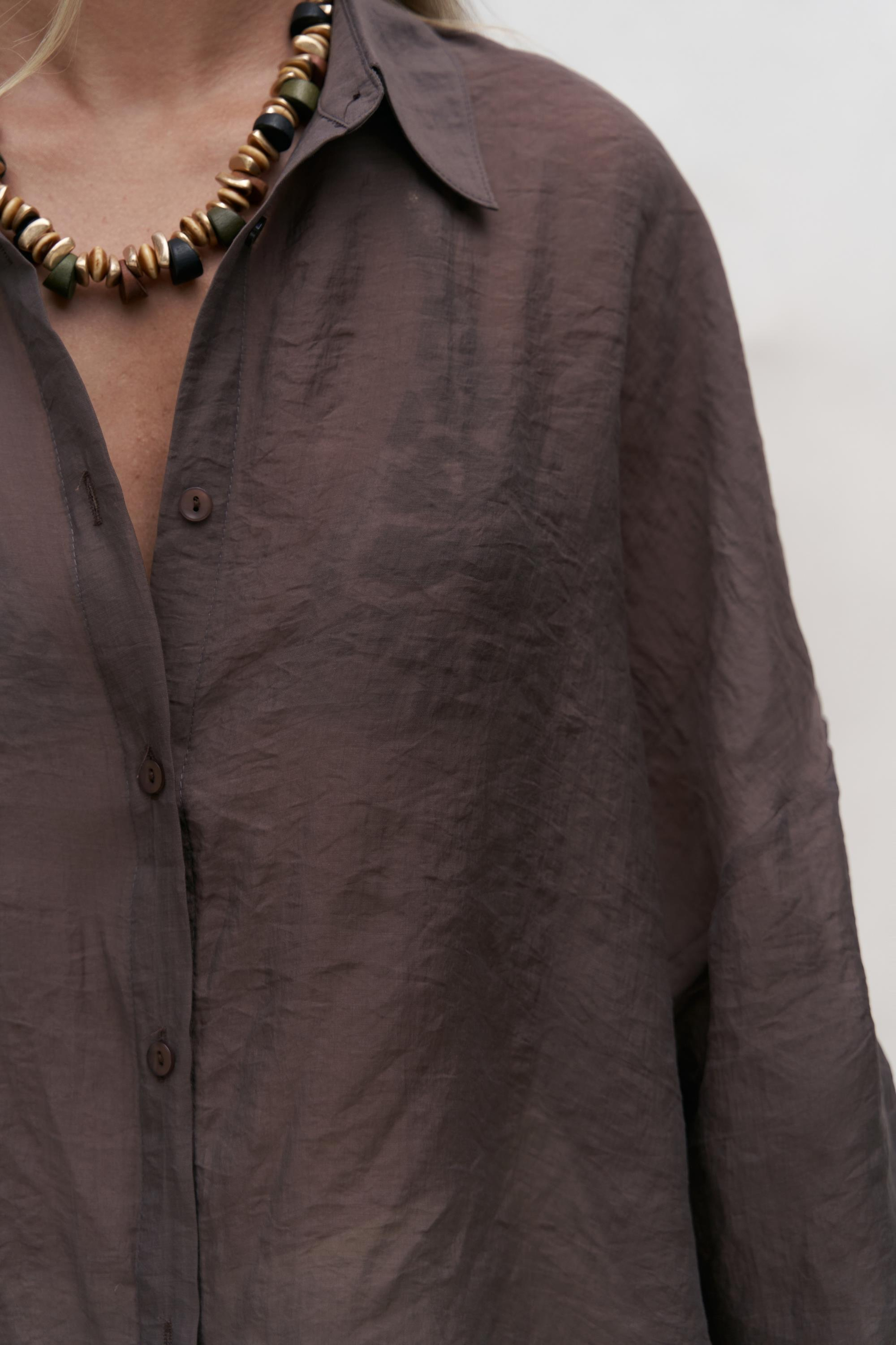 Lyra Oversize Kahve Gömlek