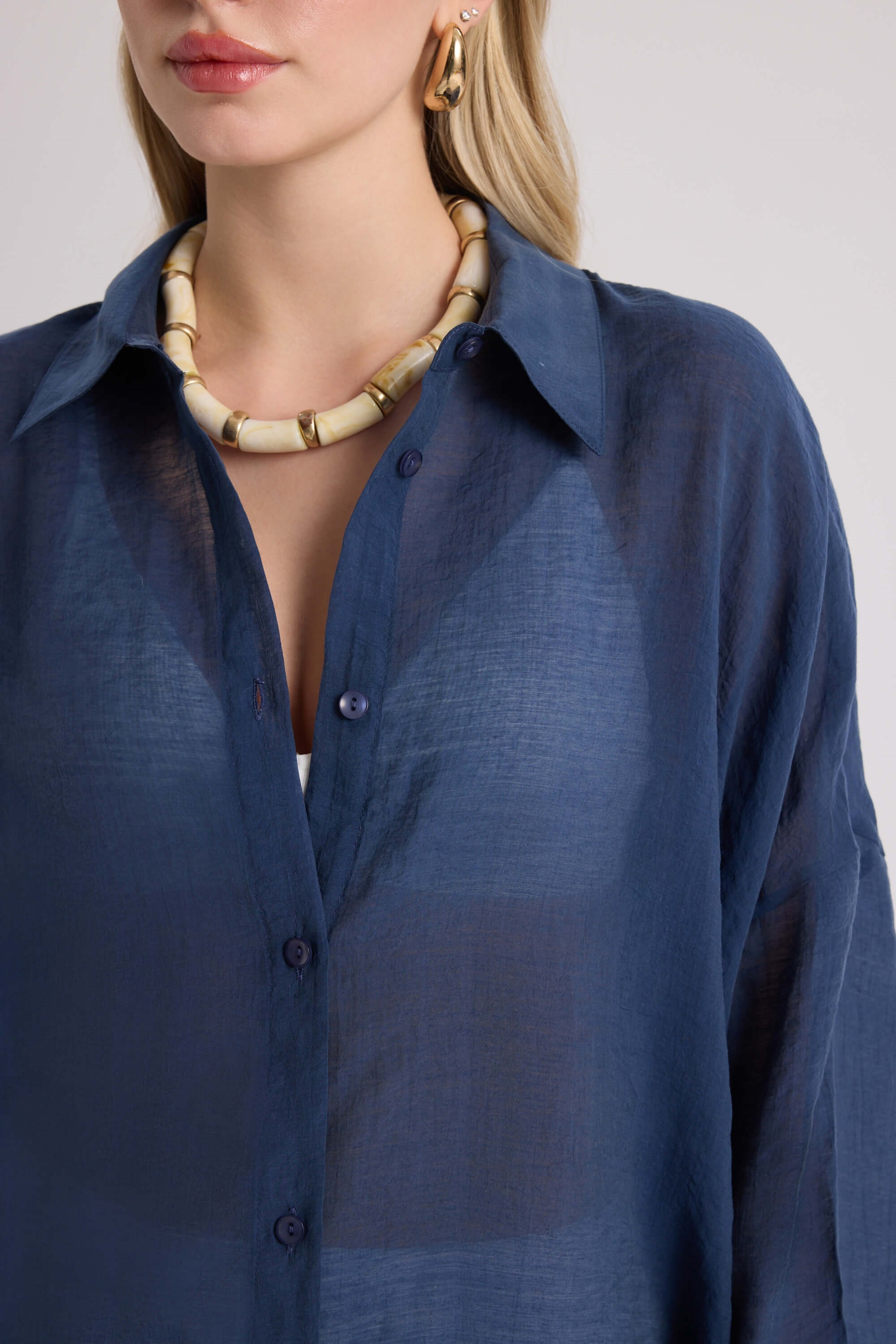 Lyra Oversized Navy Shirt