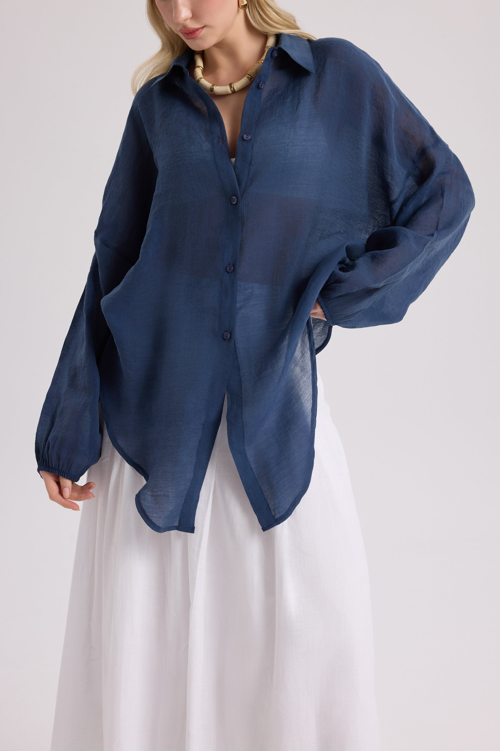 Lyra Oversized Navy Shirt