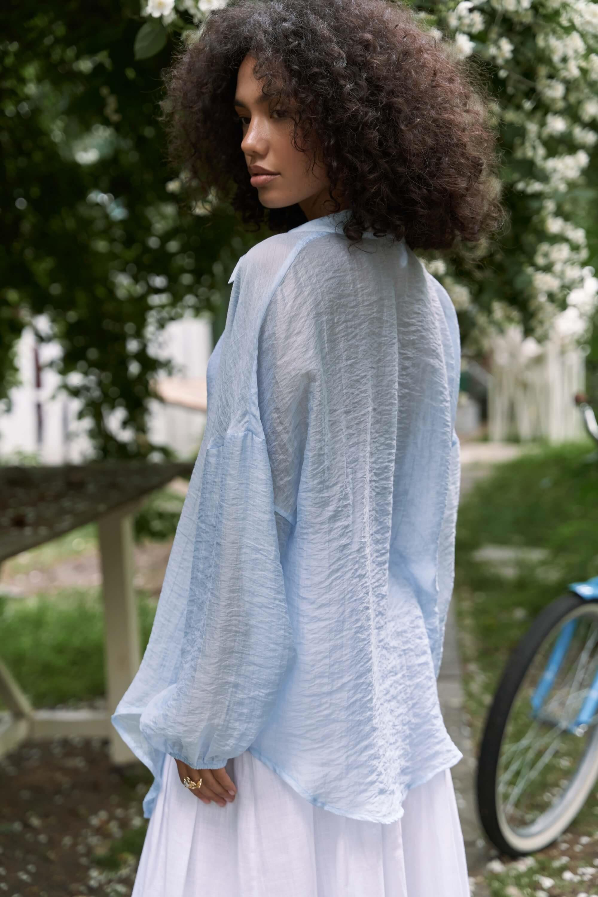 Lyra Oversize Mavi Gömlek