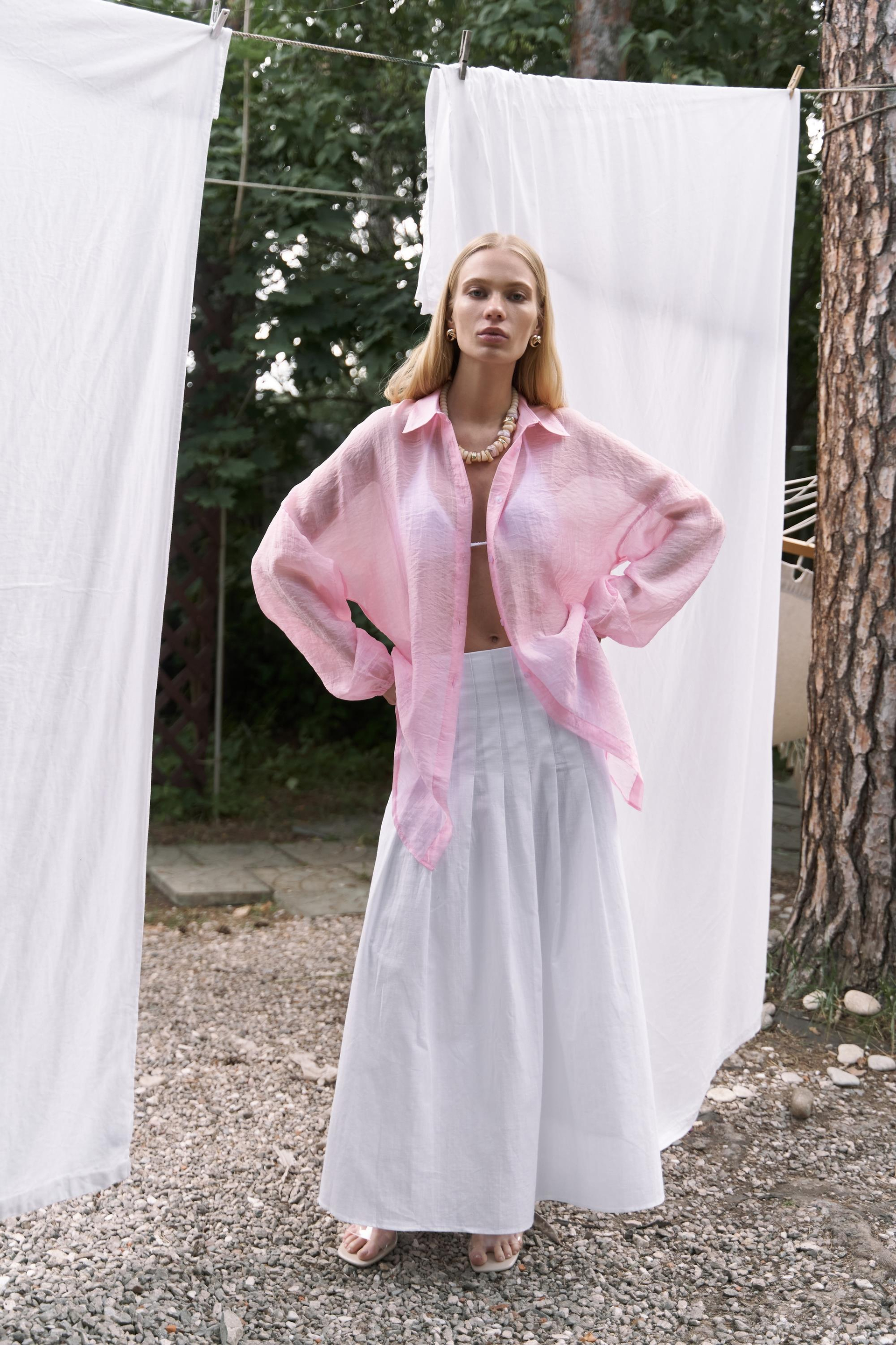 Lyra Oversize Pembe Gömlek