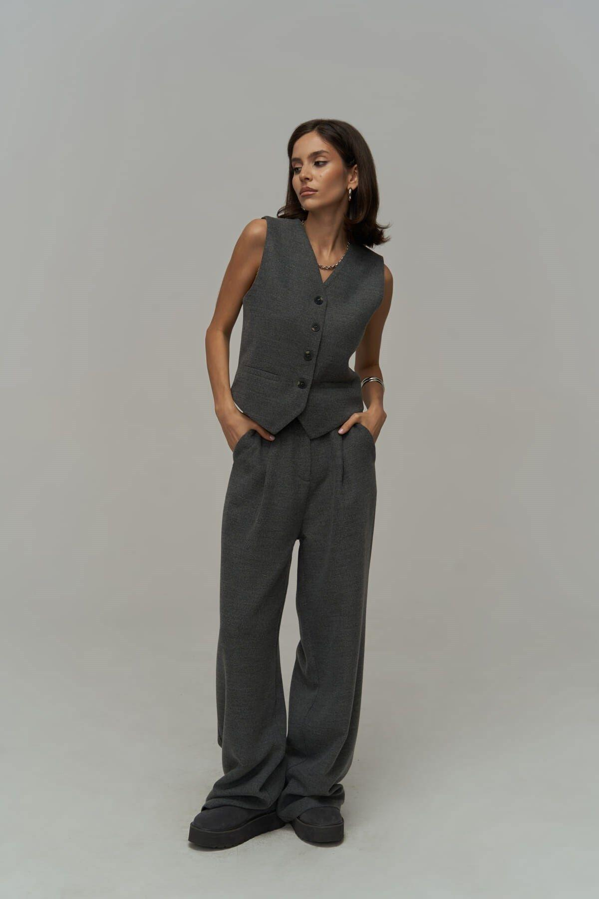 Blake Dark Gray Blazer Vest and Trousers Set