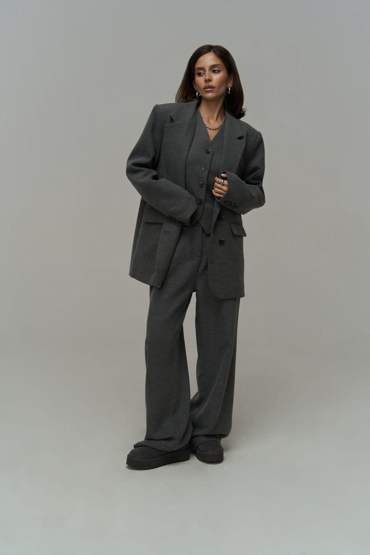 Blake Dark Gray Blazer Vest and Trousers Set