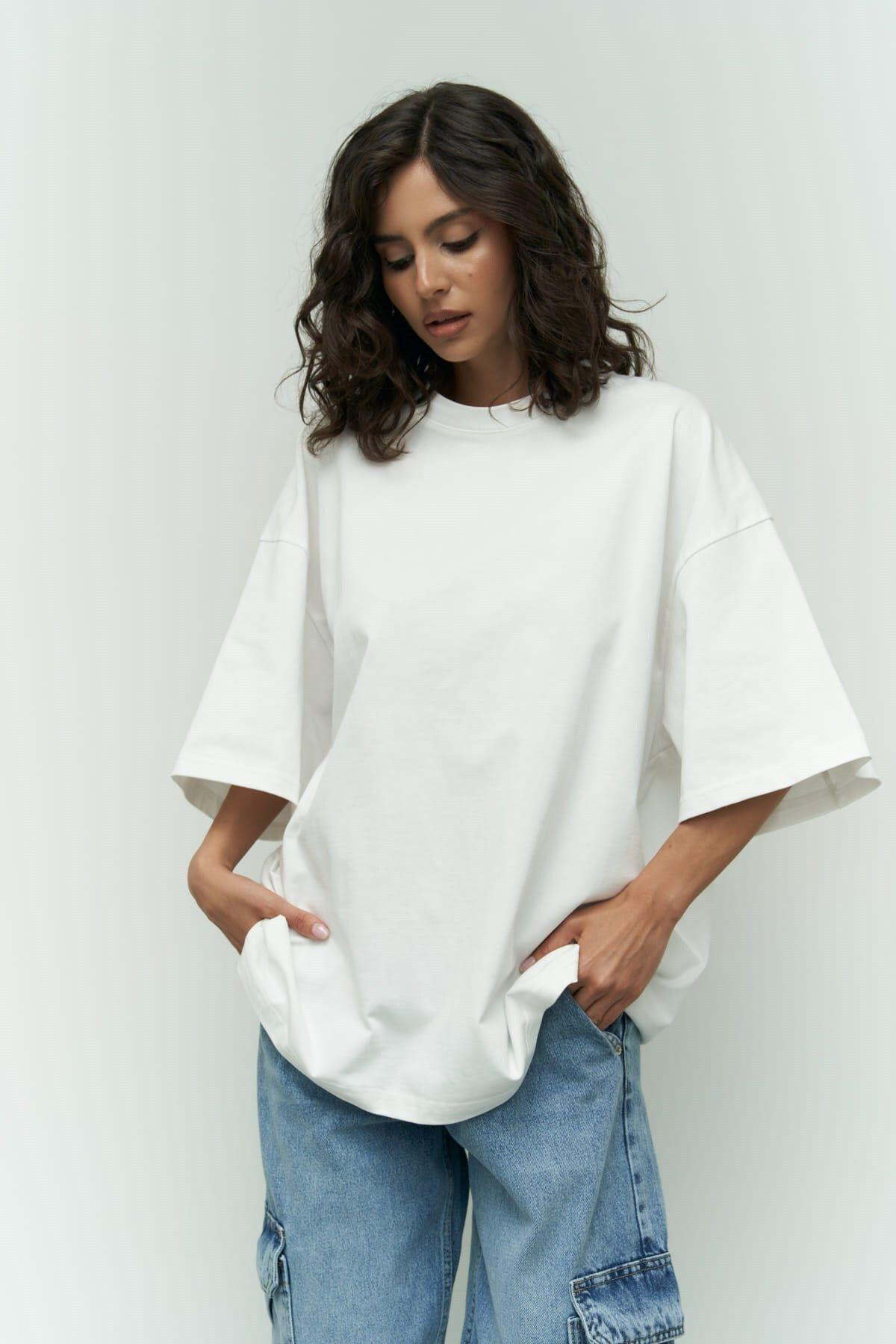 Mai Collection I Like Mama White Oversized T-Shirt