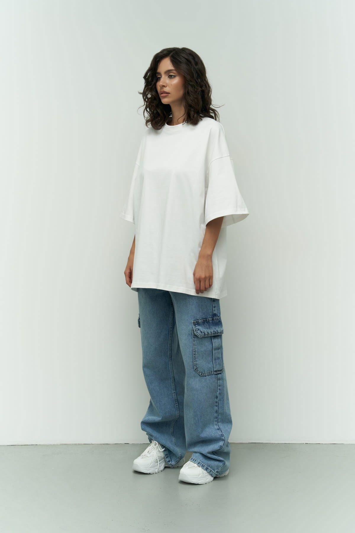 Mai Collection I Like Mama White Oversized T-Shirt