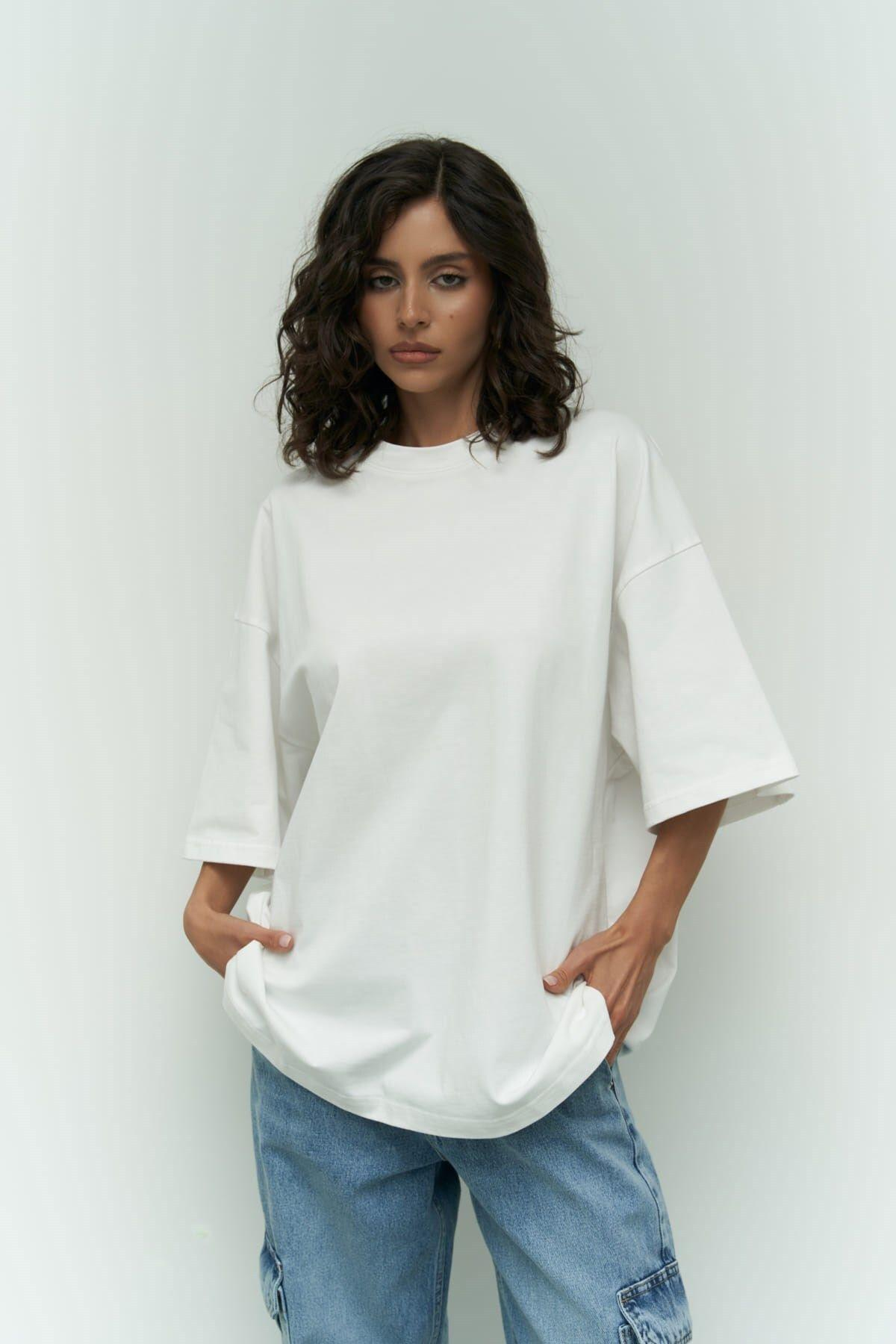 Mai Collection I Like Mama White Oversized T-Shirt