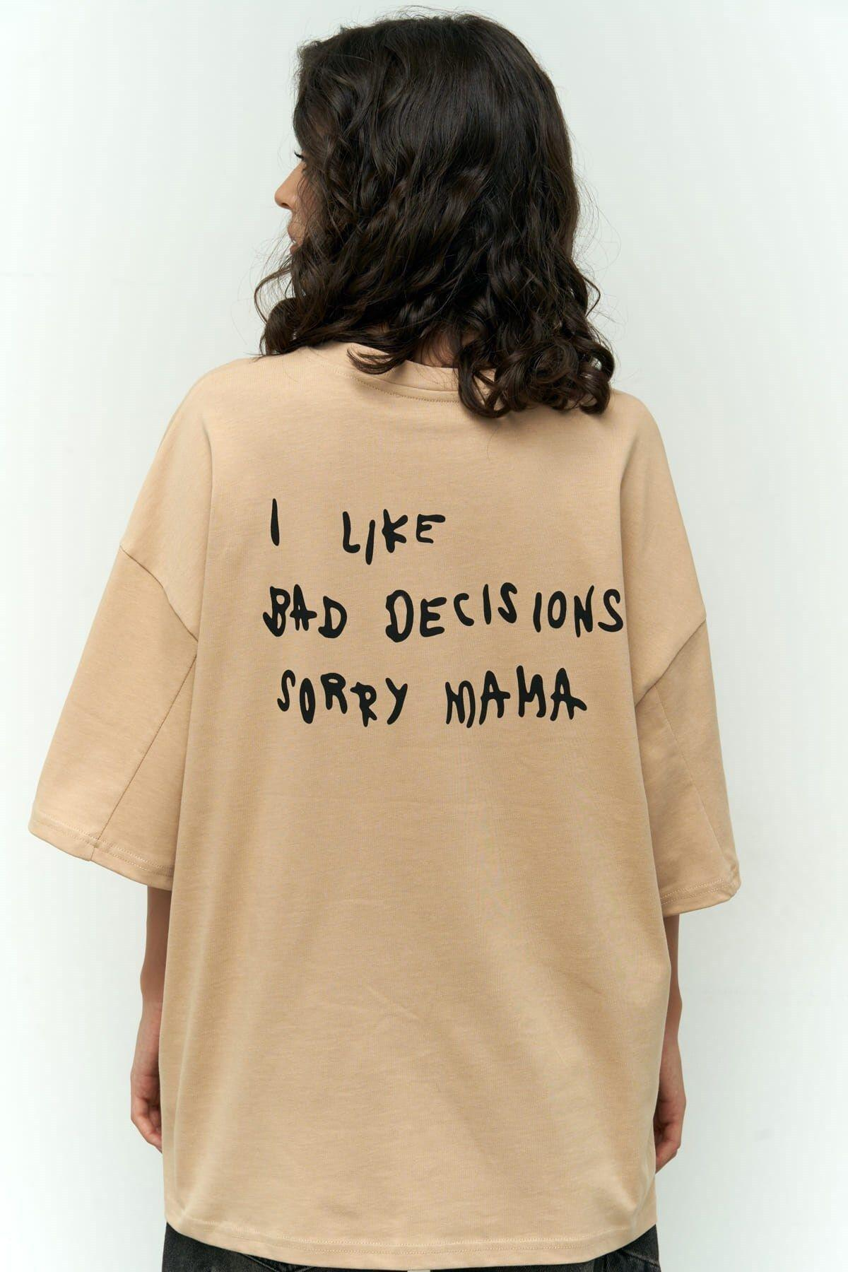 Mai Collection I Like Mama Vizon Oversize T-shirt
