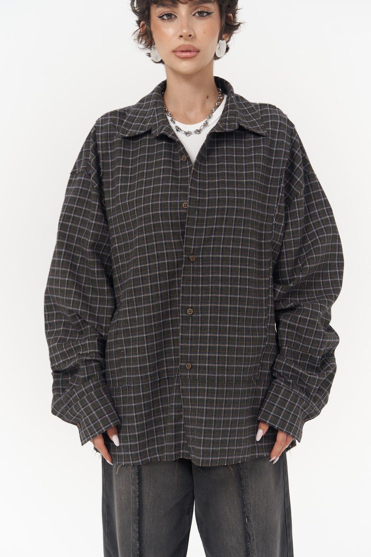 Roan Khaki Oversize Unisex Shirt