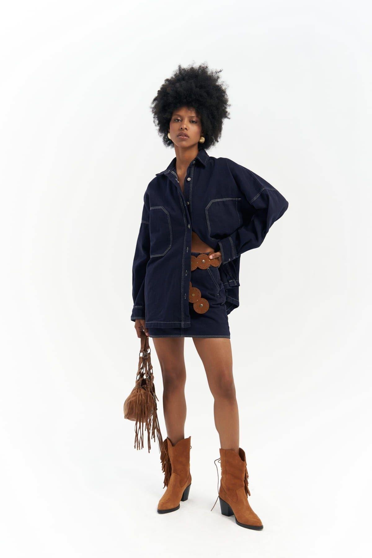 Zain Dark Blue Denim Jacket