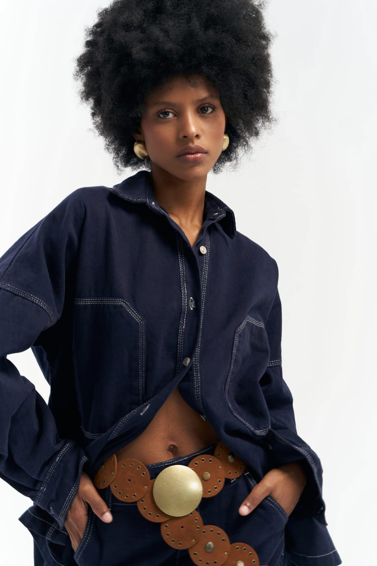 Zain Dark Blue Denim Jacket