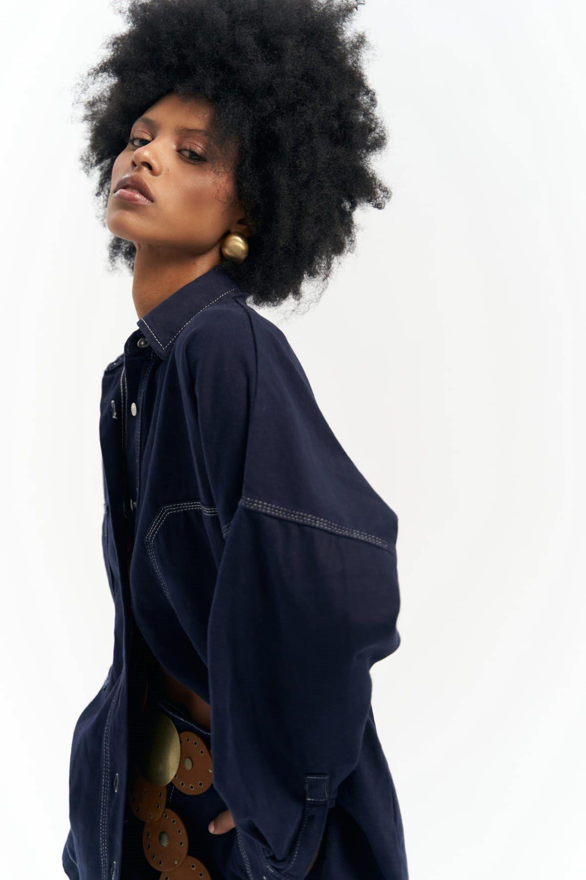 Zain Dark Blue Denim Jacket