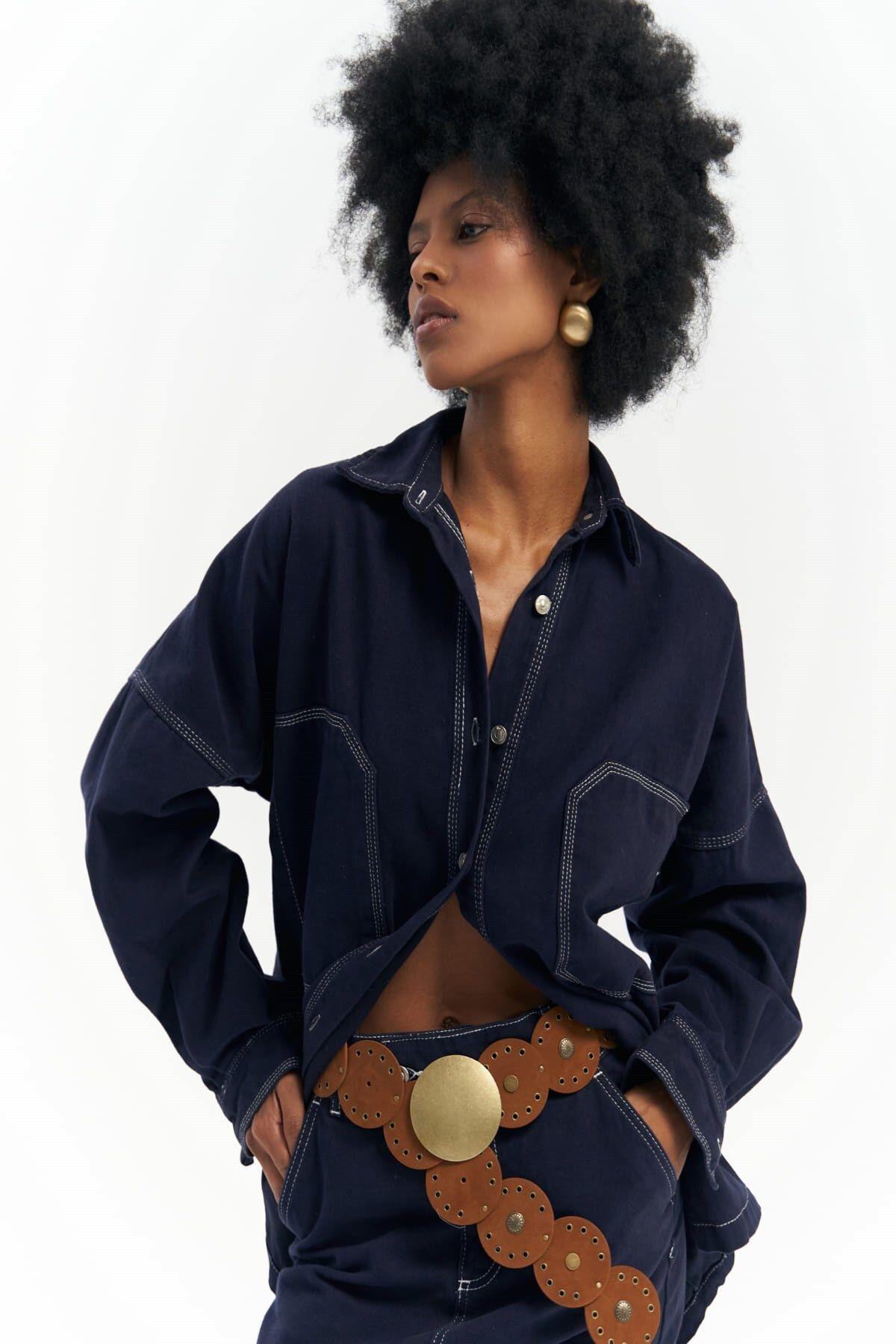 Zain Dark Blue Denim Jacket