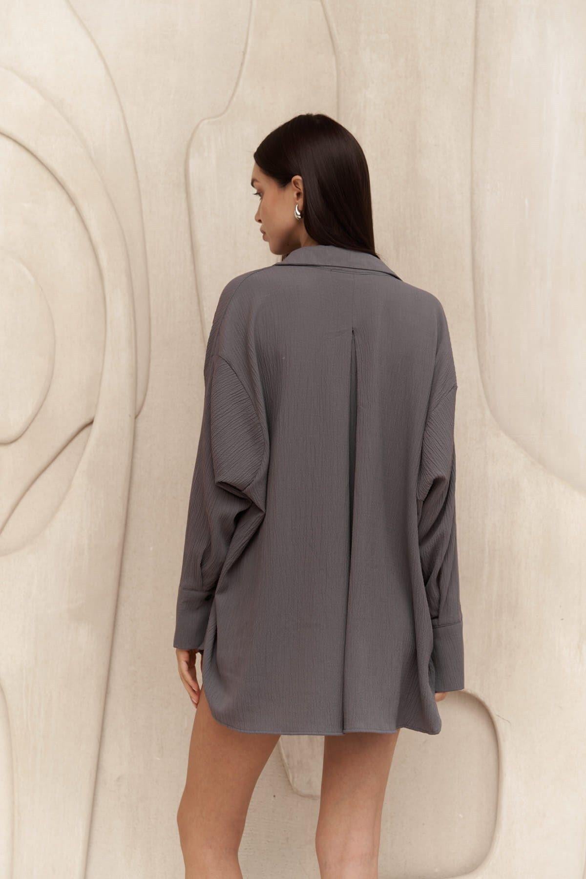 Mai Durres Dark Gray Oversize Shirt