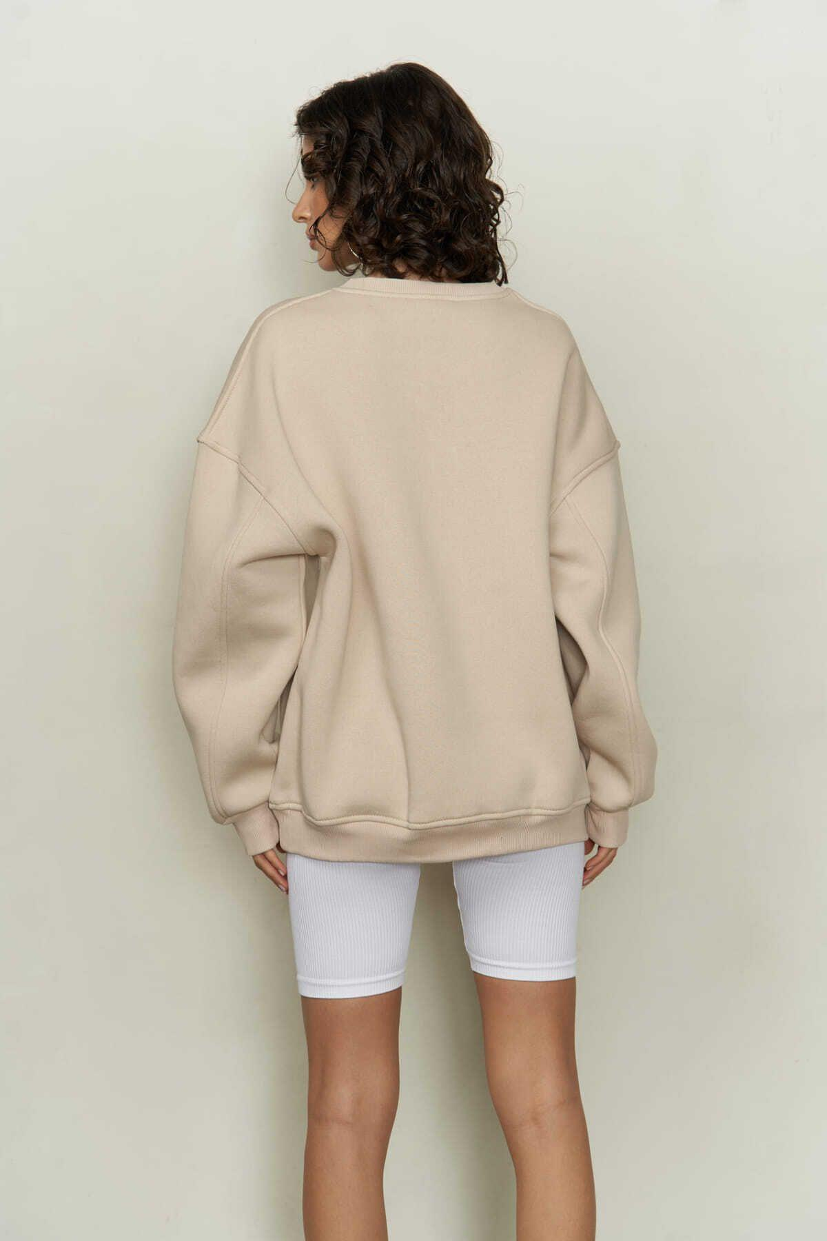 MCLLCTN Maico Beige Unisex Oversize Sweatshirt