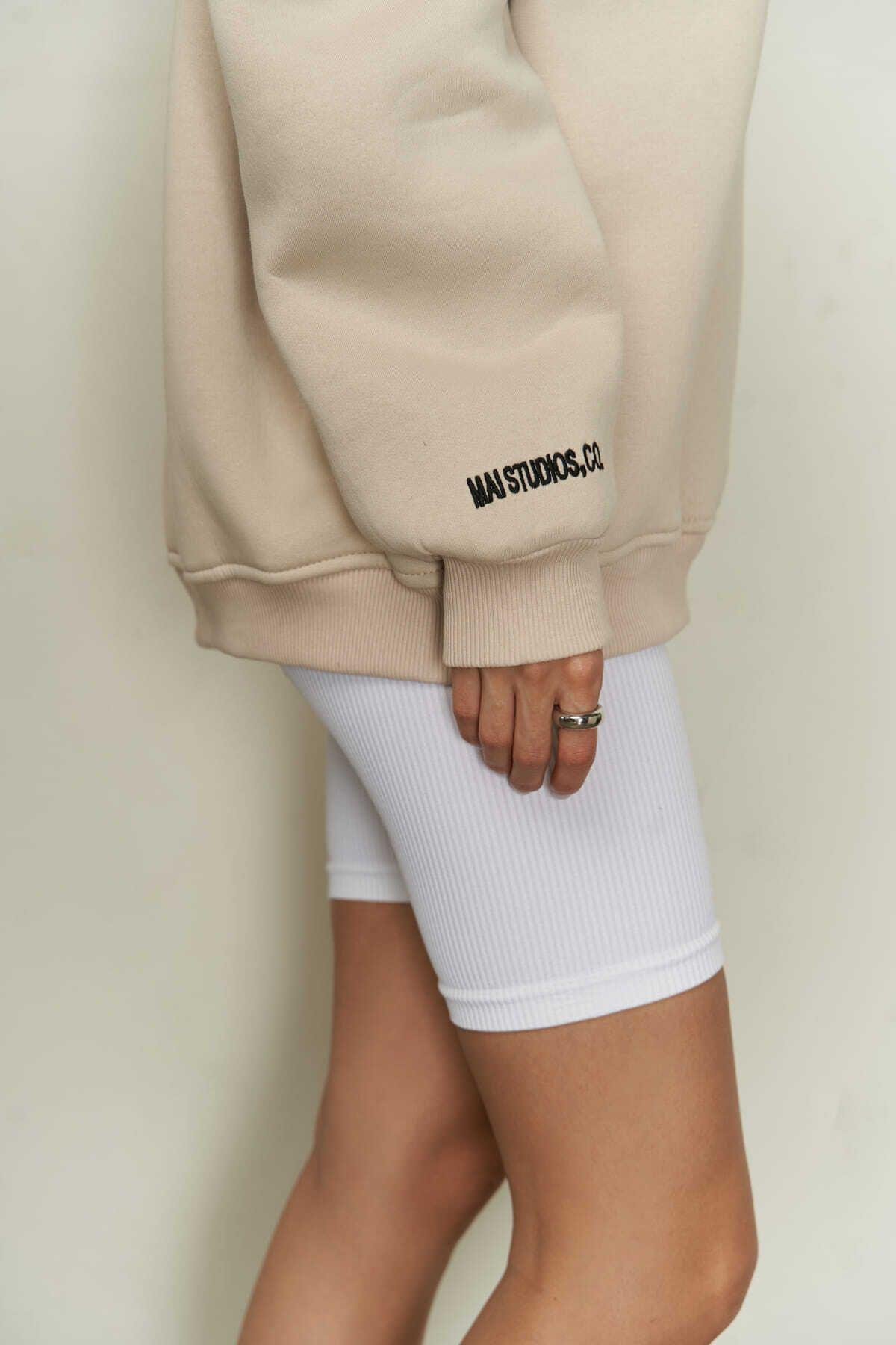 MCLLCTN Maico Beige Unisex Oversize Sweatshirt