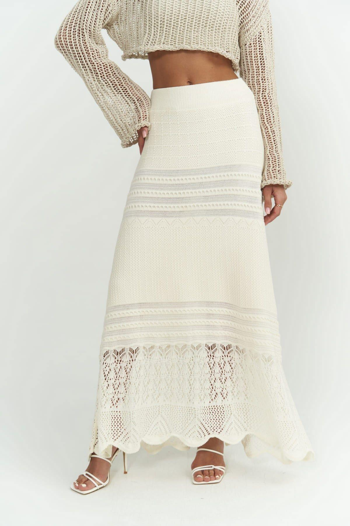 Maje Beige Knit Skirt