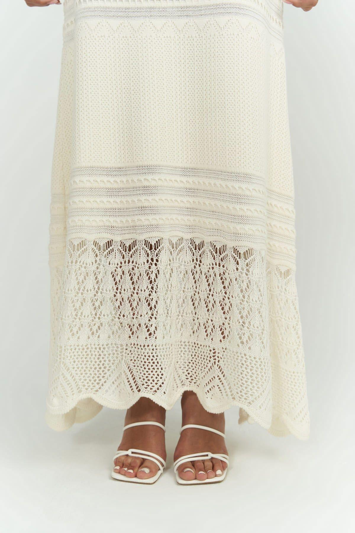 Maje Beige Knit Skirt