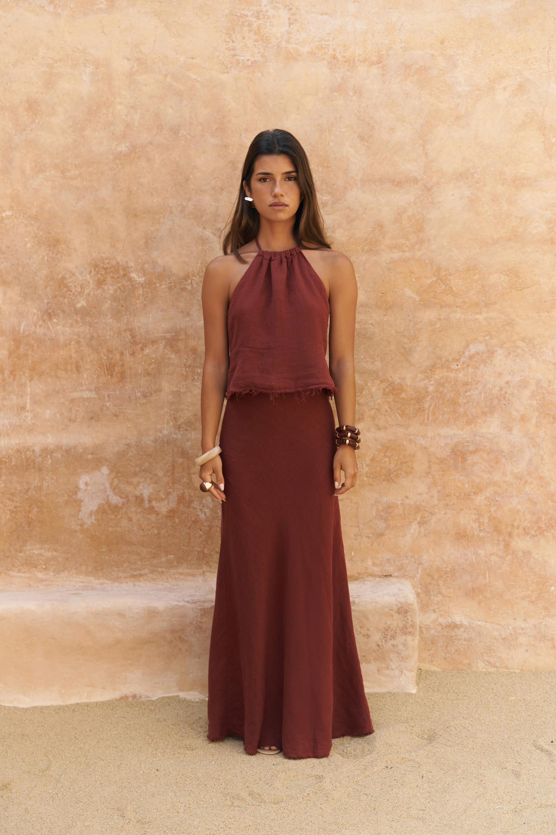 Malmvira Kiremit Keten Crop Etek Takım