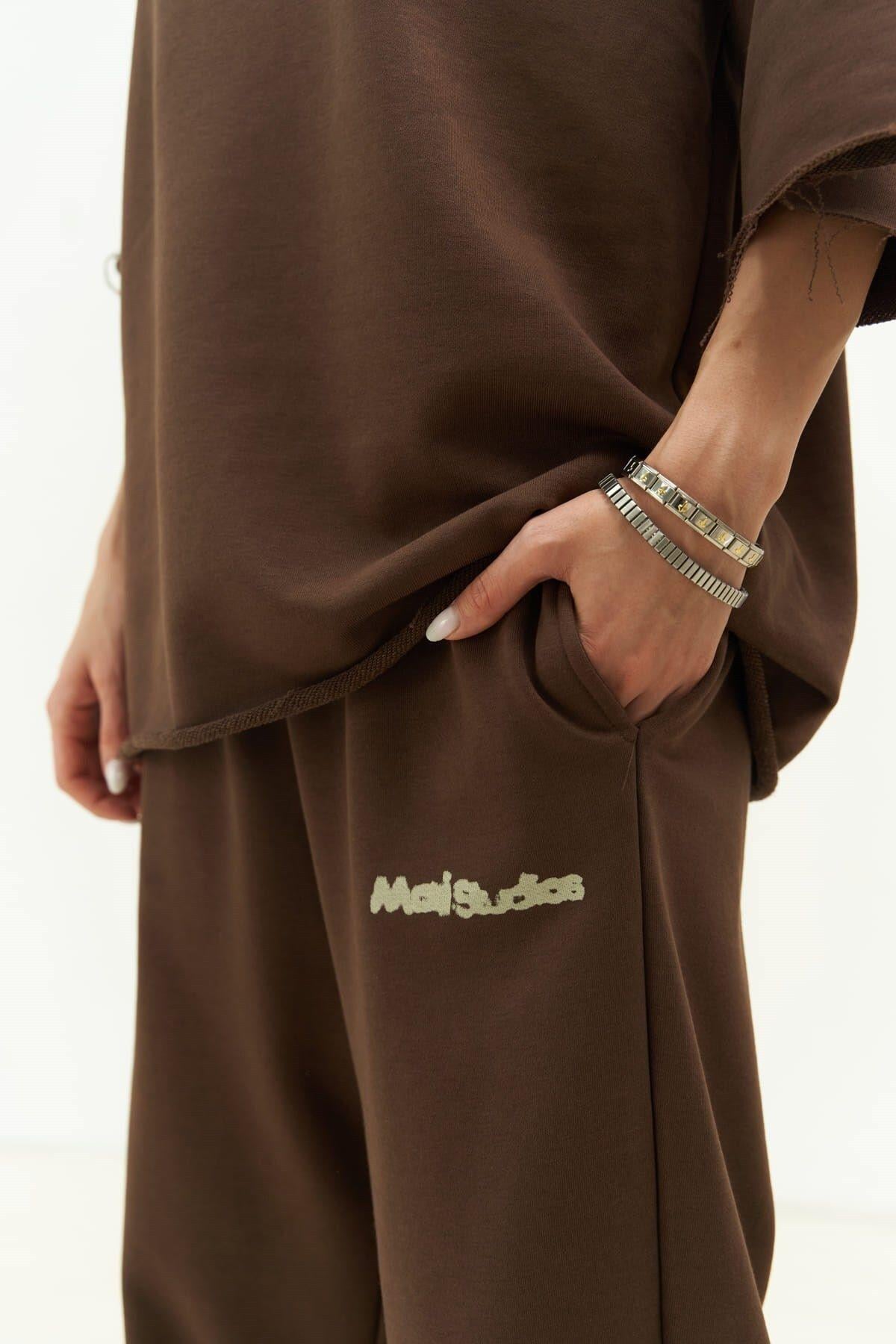 Manno Brown T-Shirt Tracksuit