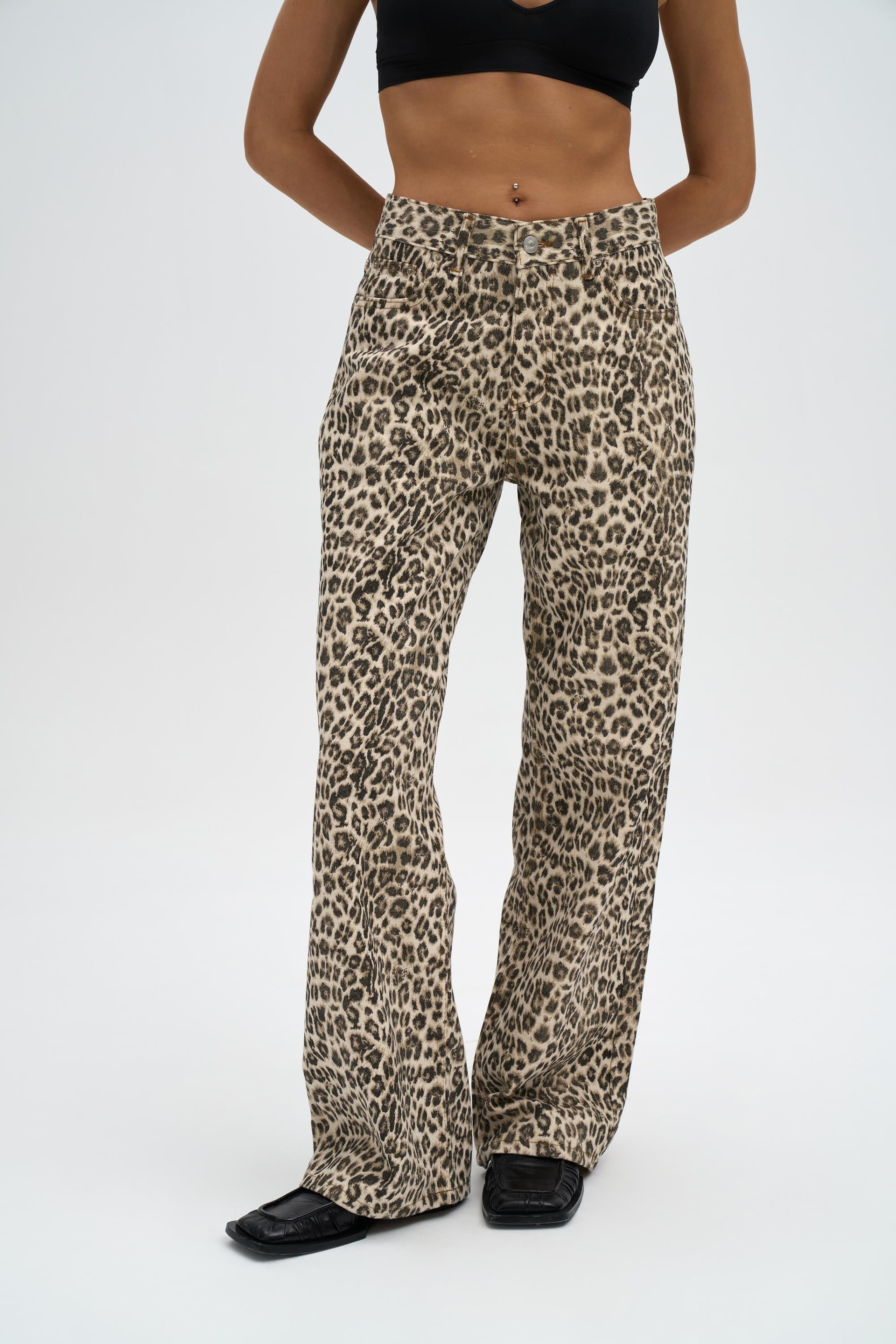 Marian Leopard Printd Patterned Jean Pants