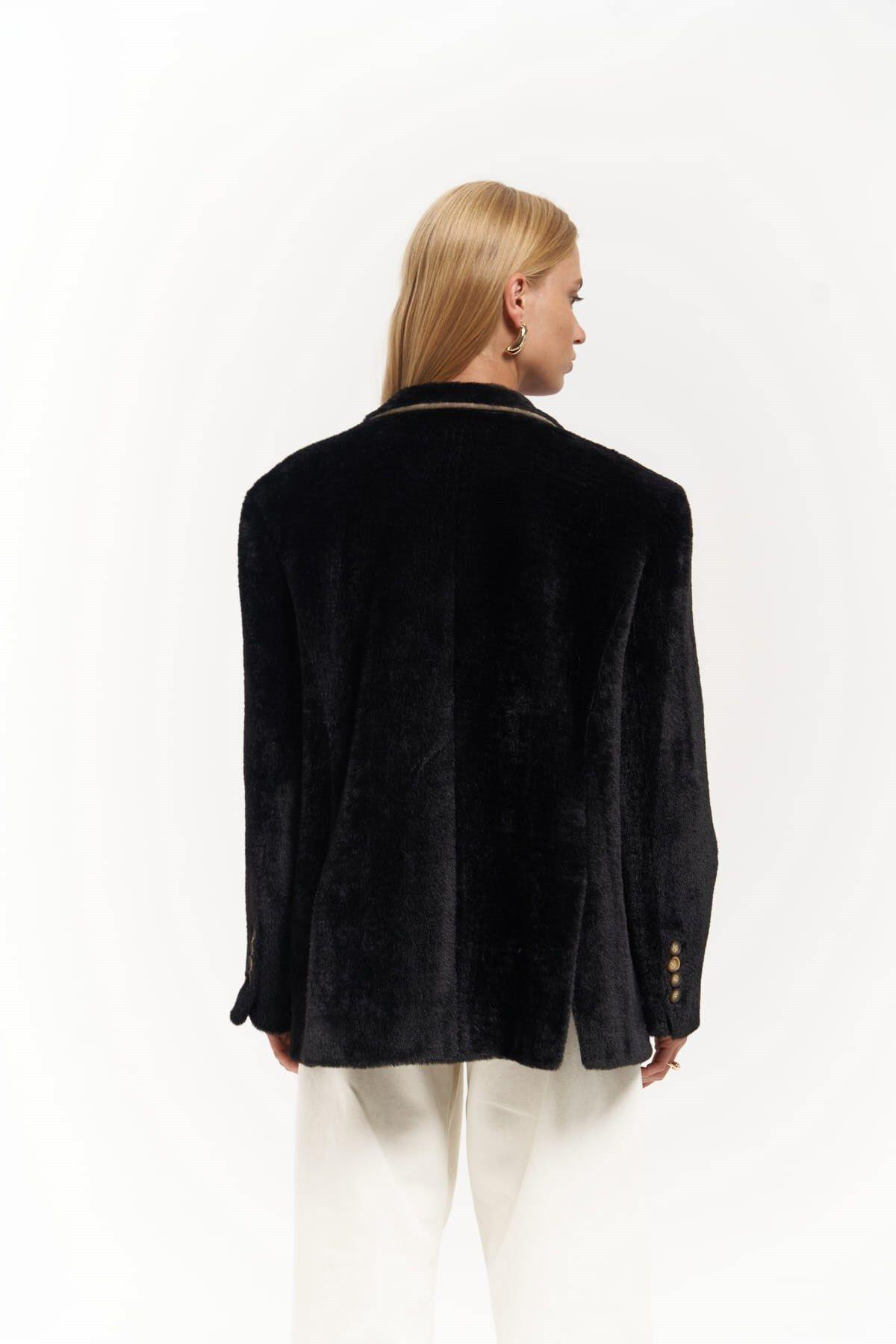 Marisol Black Blazer with Contrast Undercollar